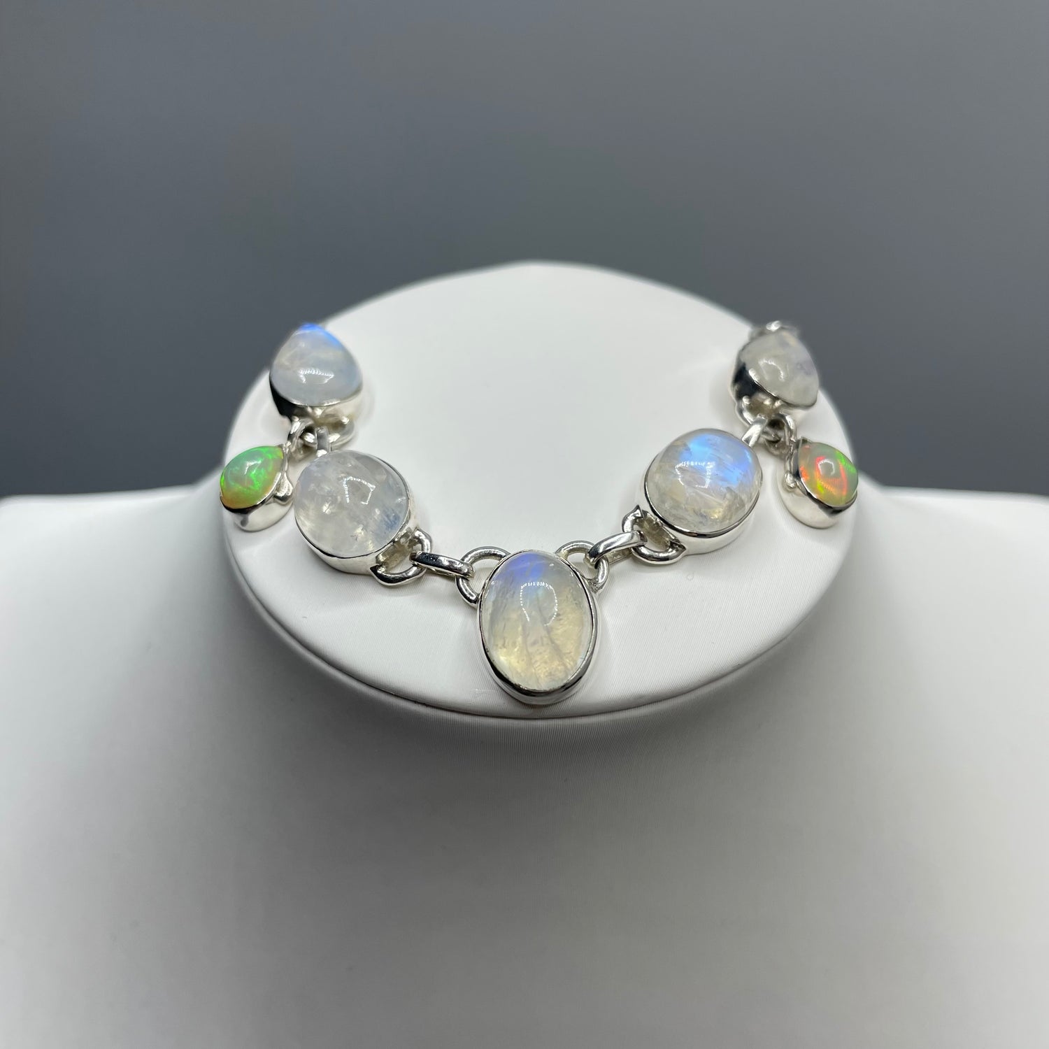 Collana Opale Etiope e Labradorite Bianca - Argento 925