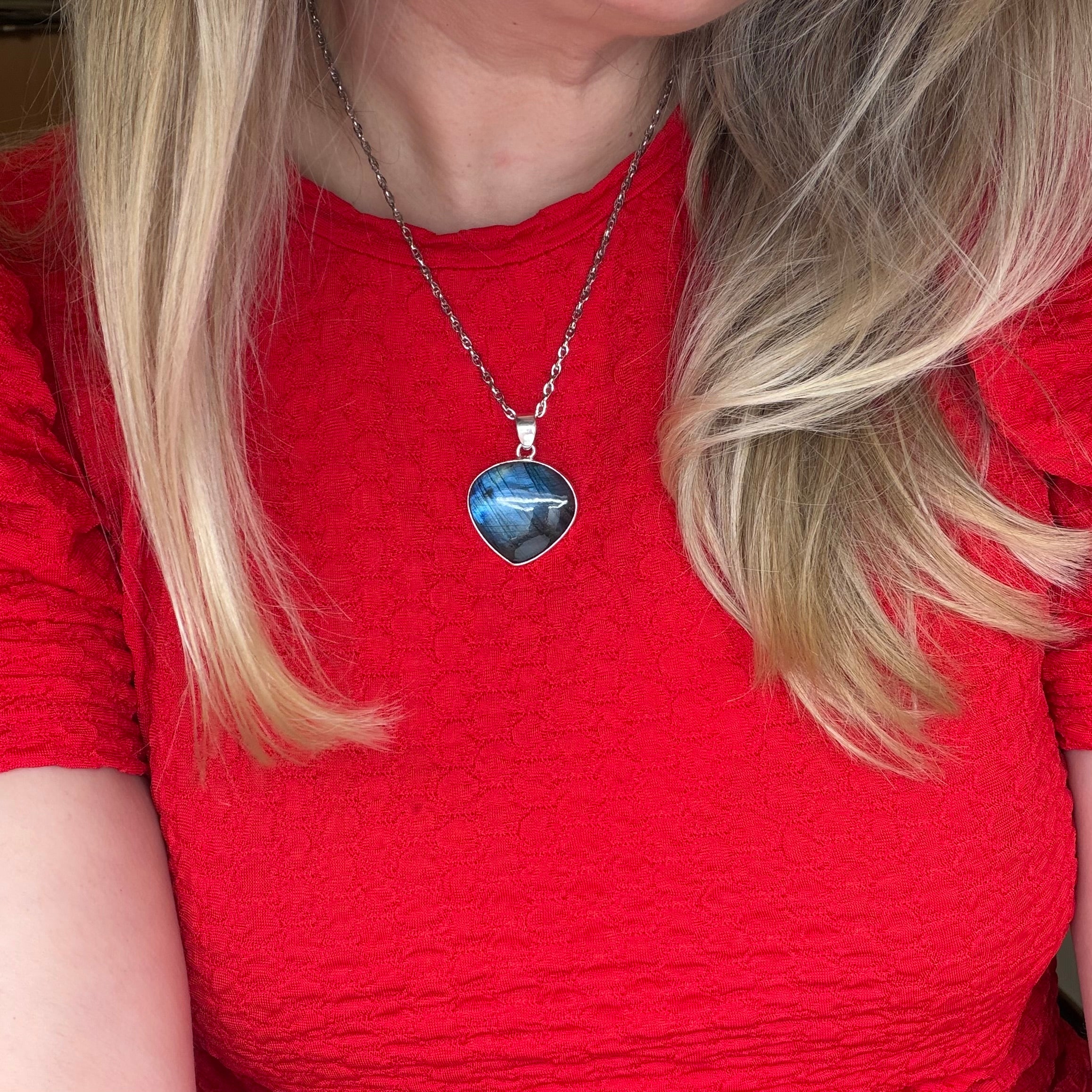 Ciondolo Labradorite Blu - Argento 925