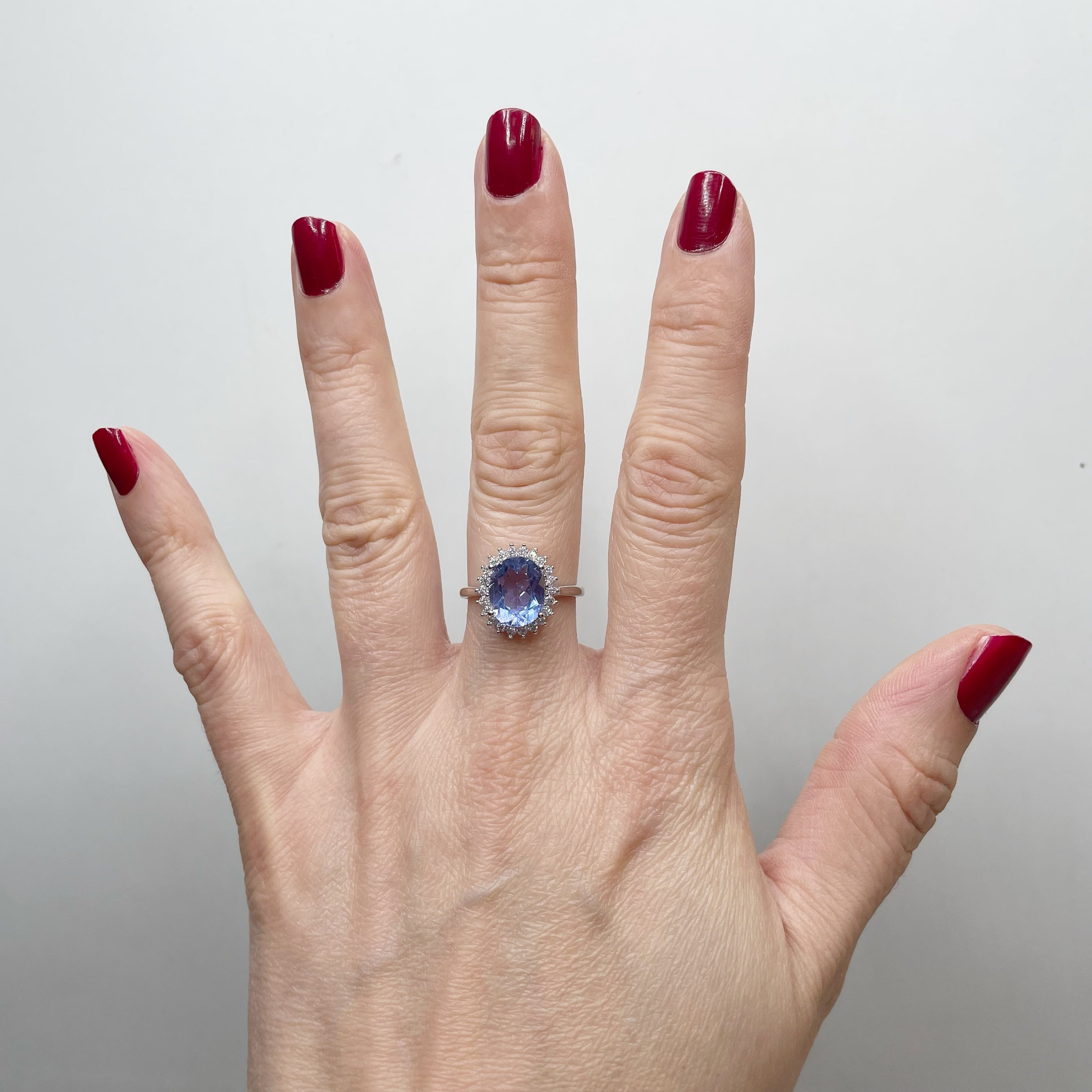 Anello Fluorite Blu - Argento 925
