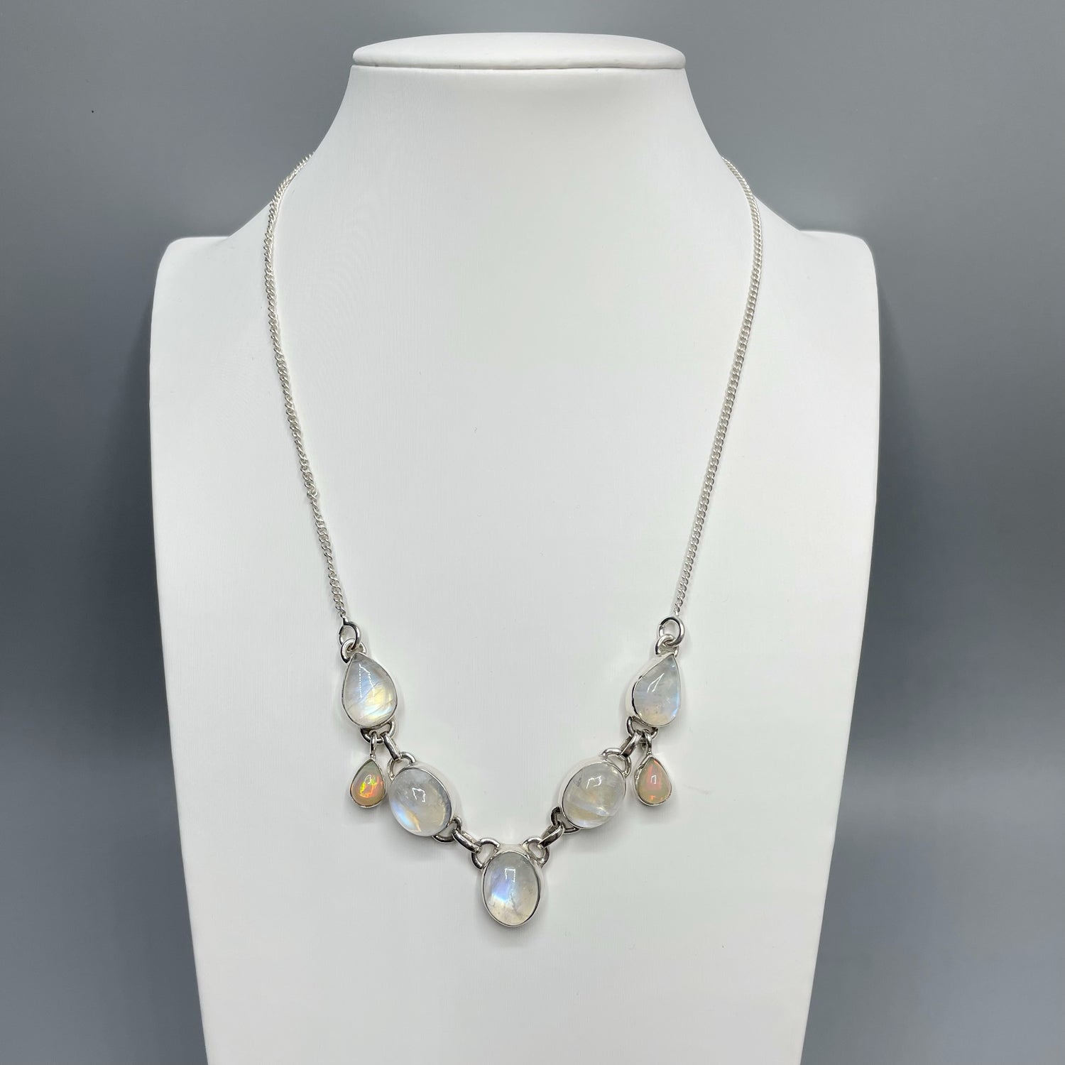 Collana Opale Etiope e Labradorite Bianca - Argento 925