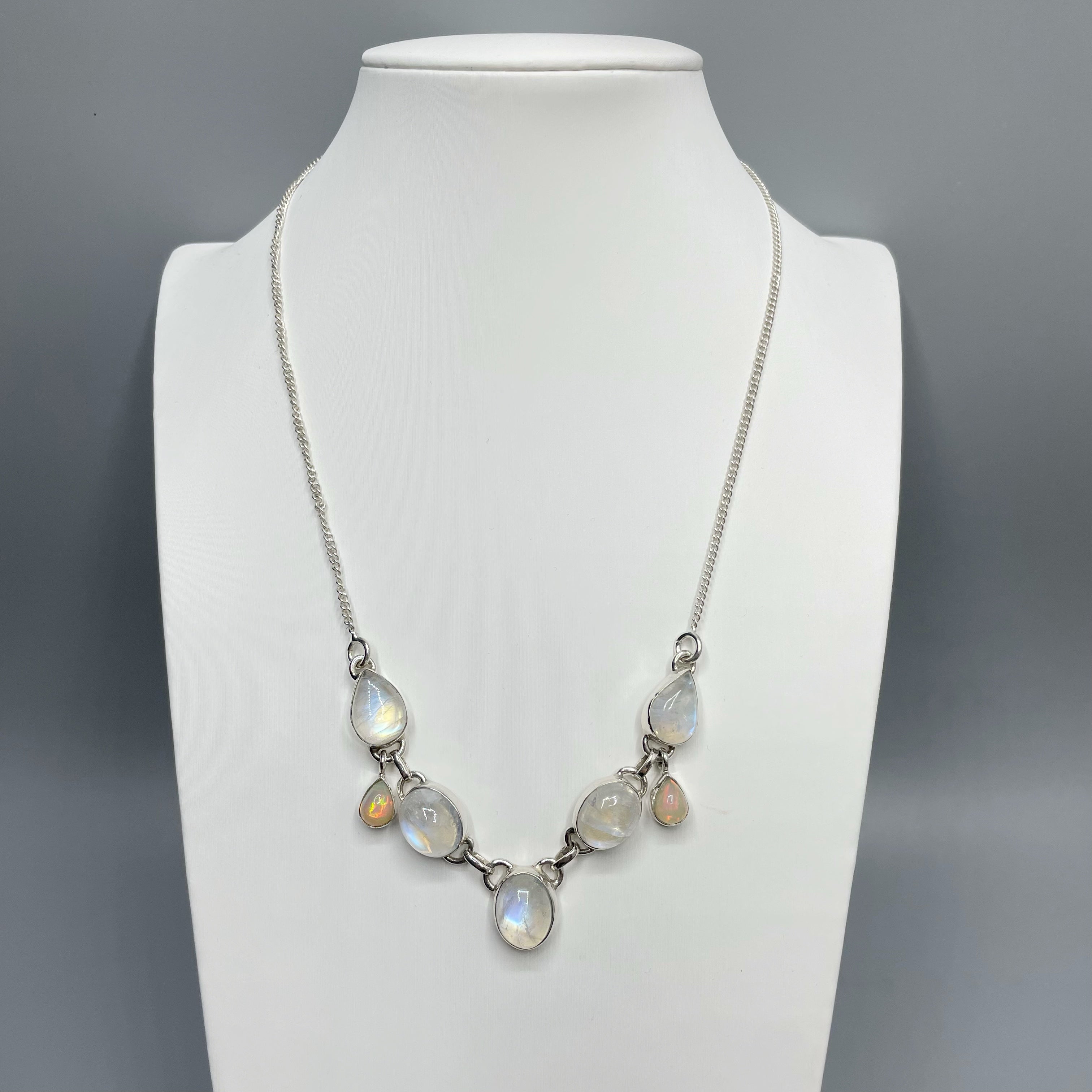 Collana Opale Etiope e Labradorite Bianca - Argento 925