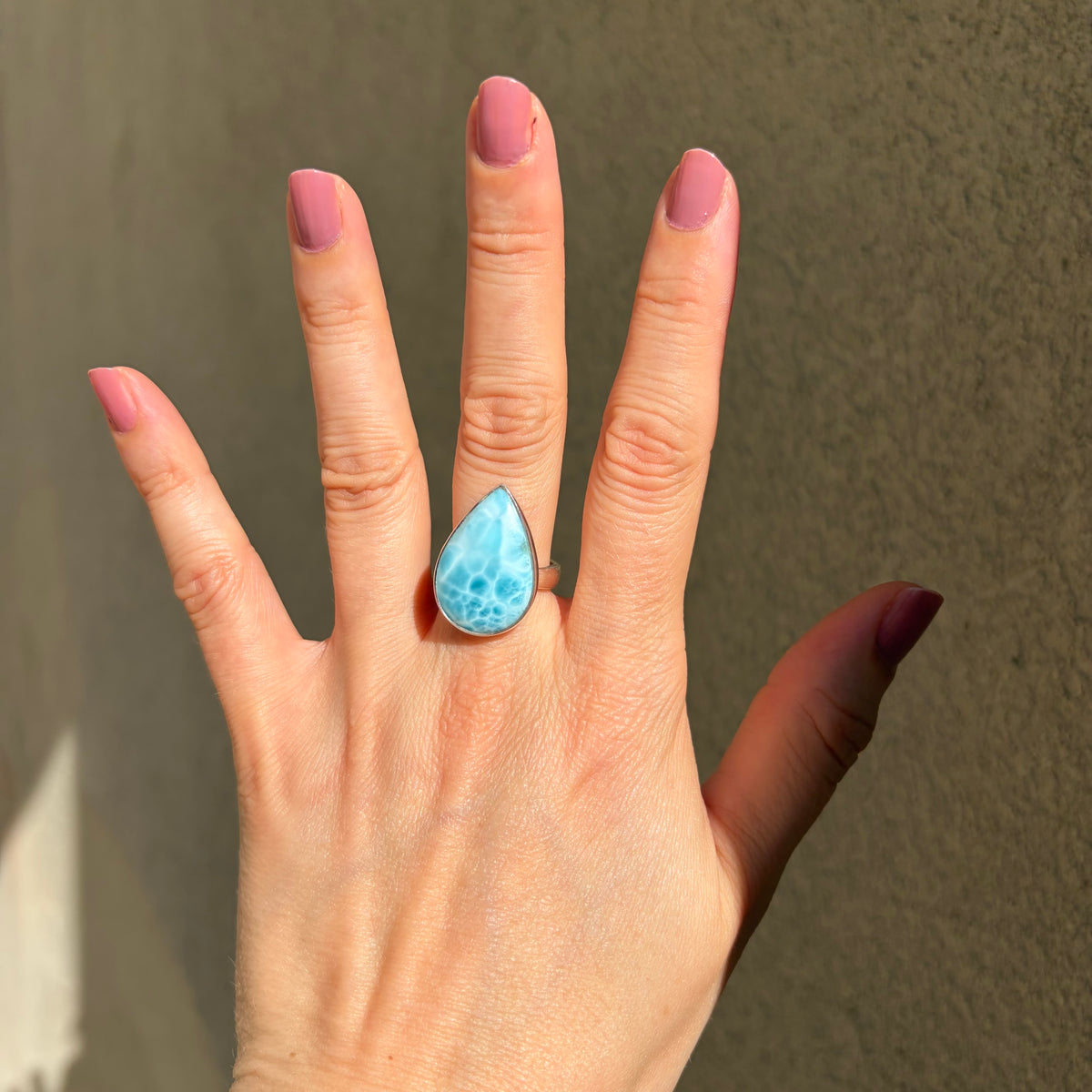 Anello Larimar Argento 925 - a Goccia