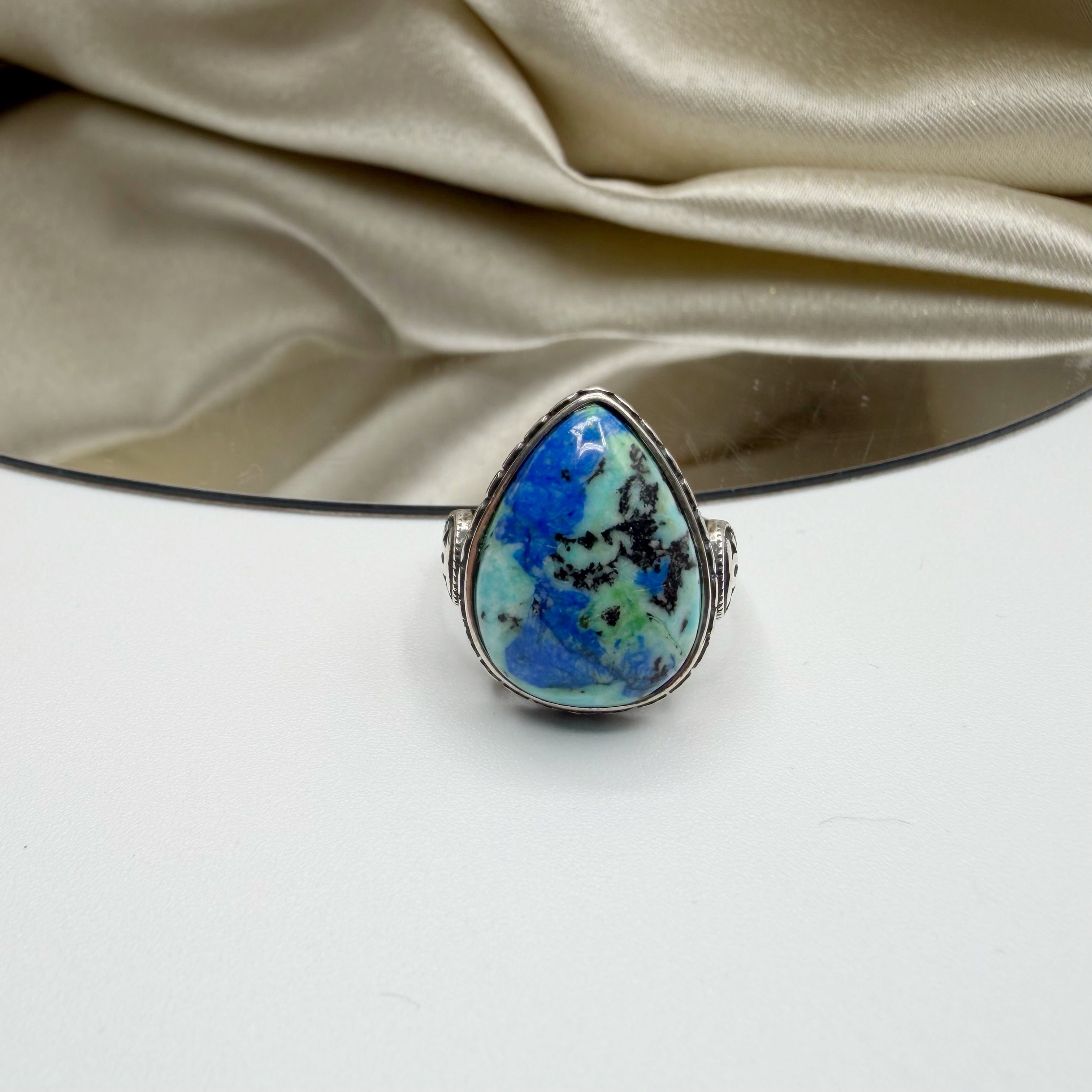 Anello Lapis e Turchese e Argento 925 - A GOCCIA