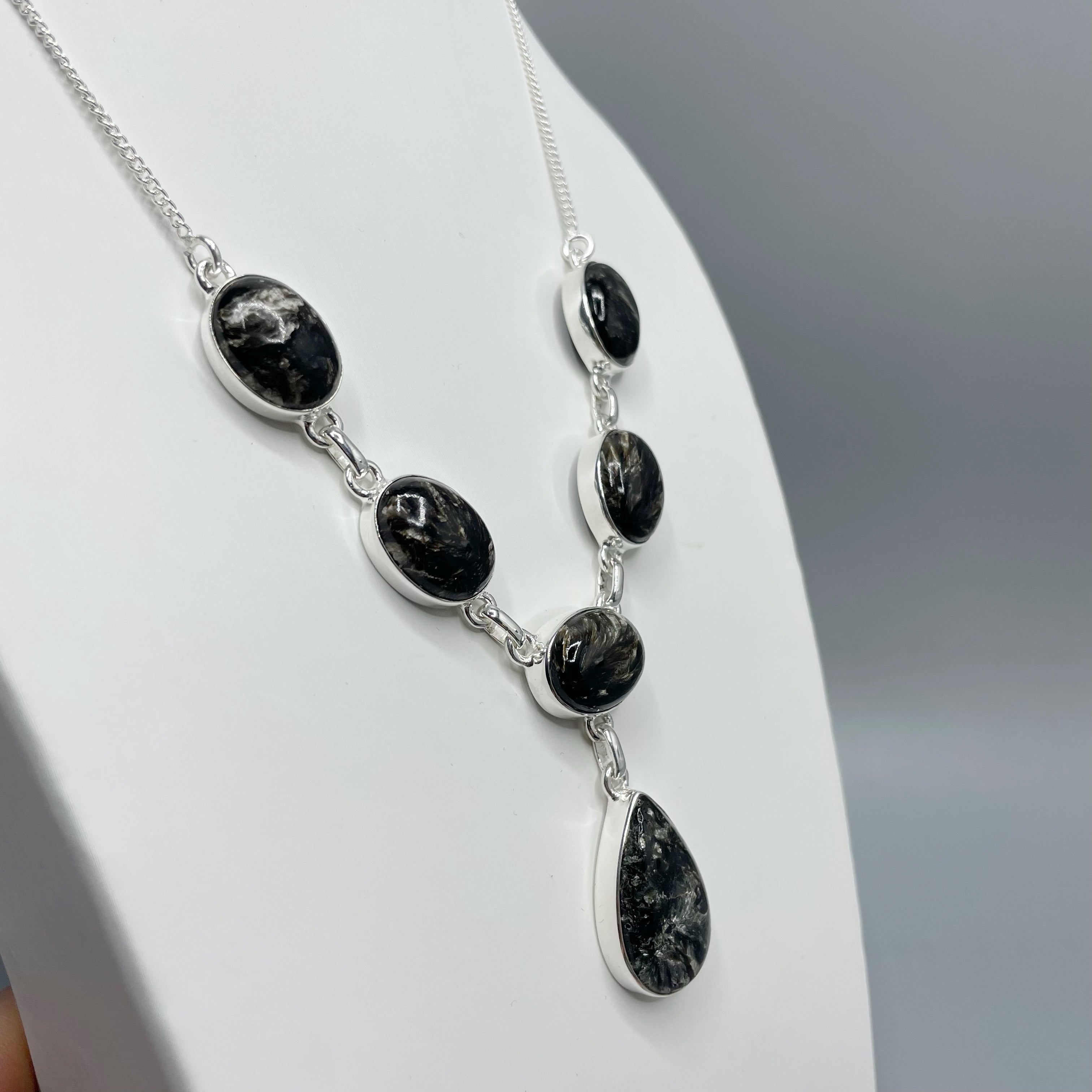 Collana Serafinite Nera Argento 925