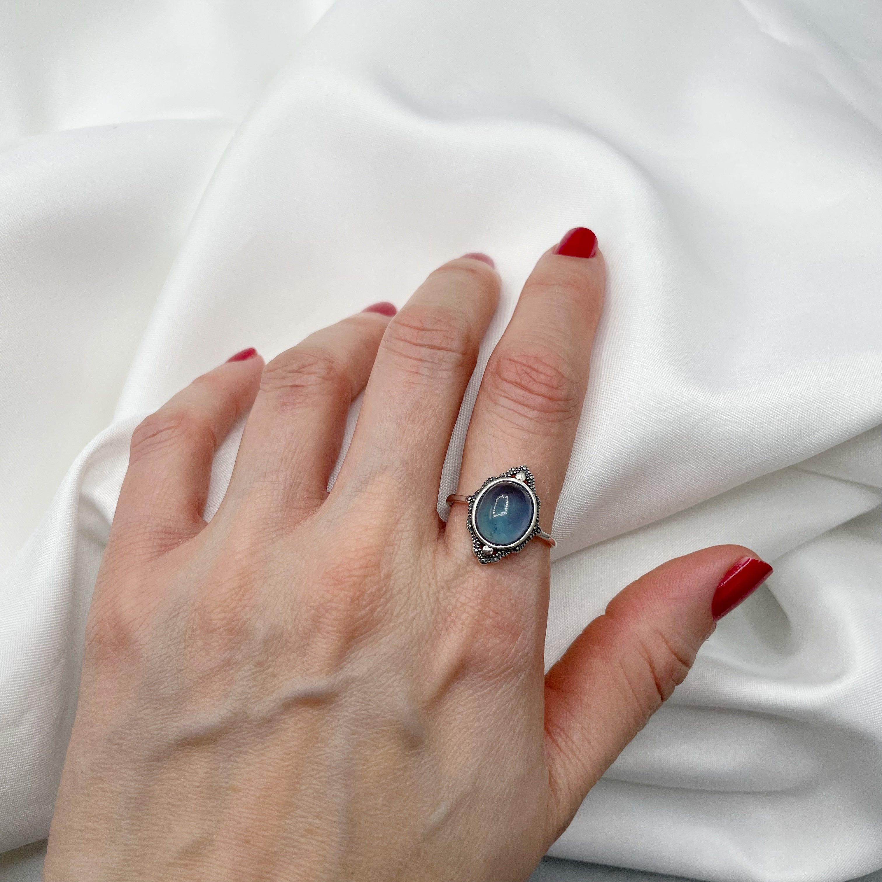 Anello Acquamarina Vintage - Argento 925