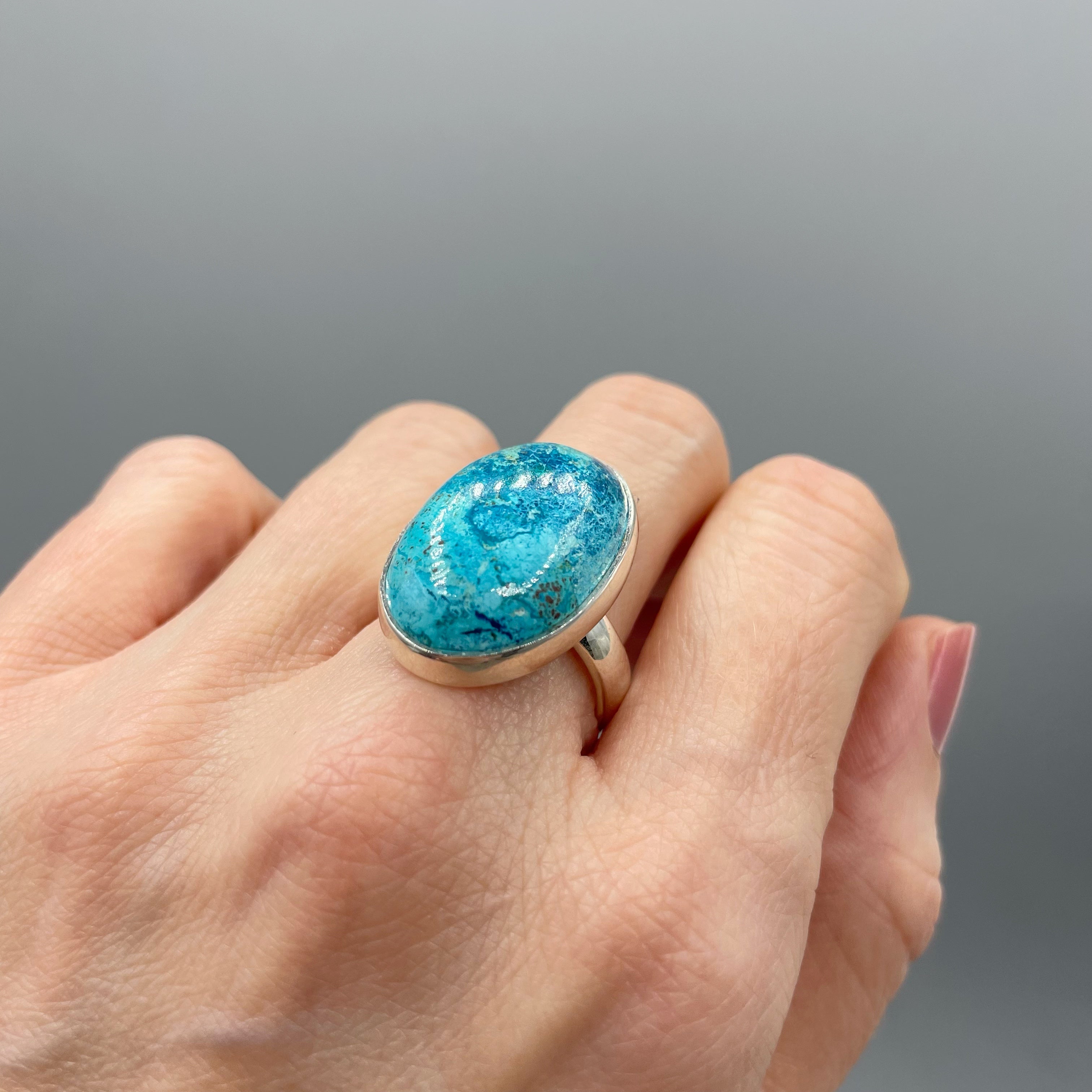 Anello Shattuckite e Argento 925 - Ovale