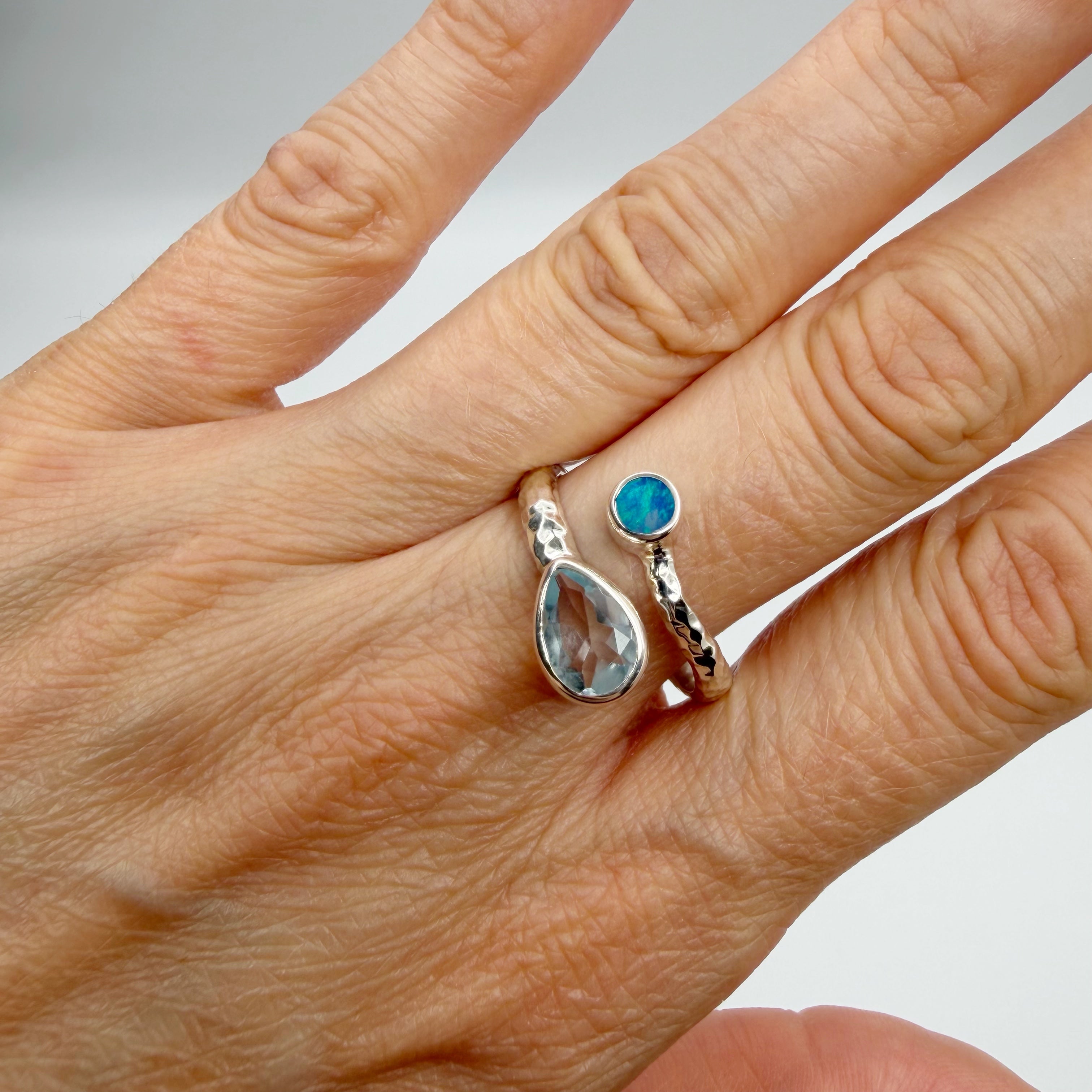 Anello Topazio e Opale Australiano - Argento 925