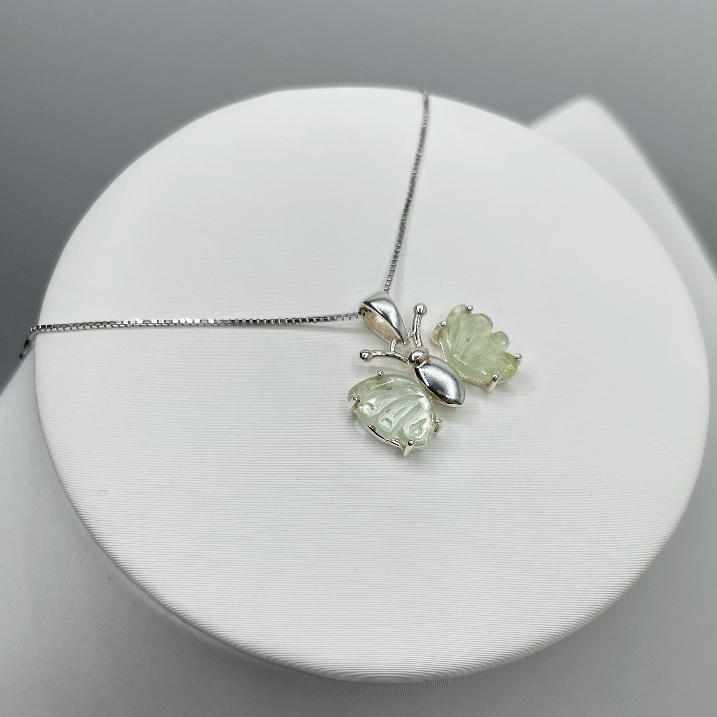 Ciondolo Farfalla Tormalina Policroma Verde Chiaro e Argento 925