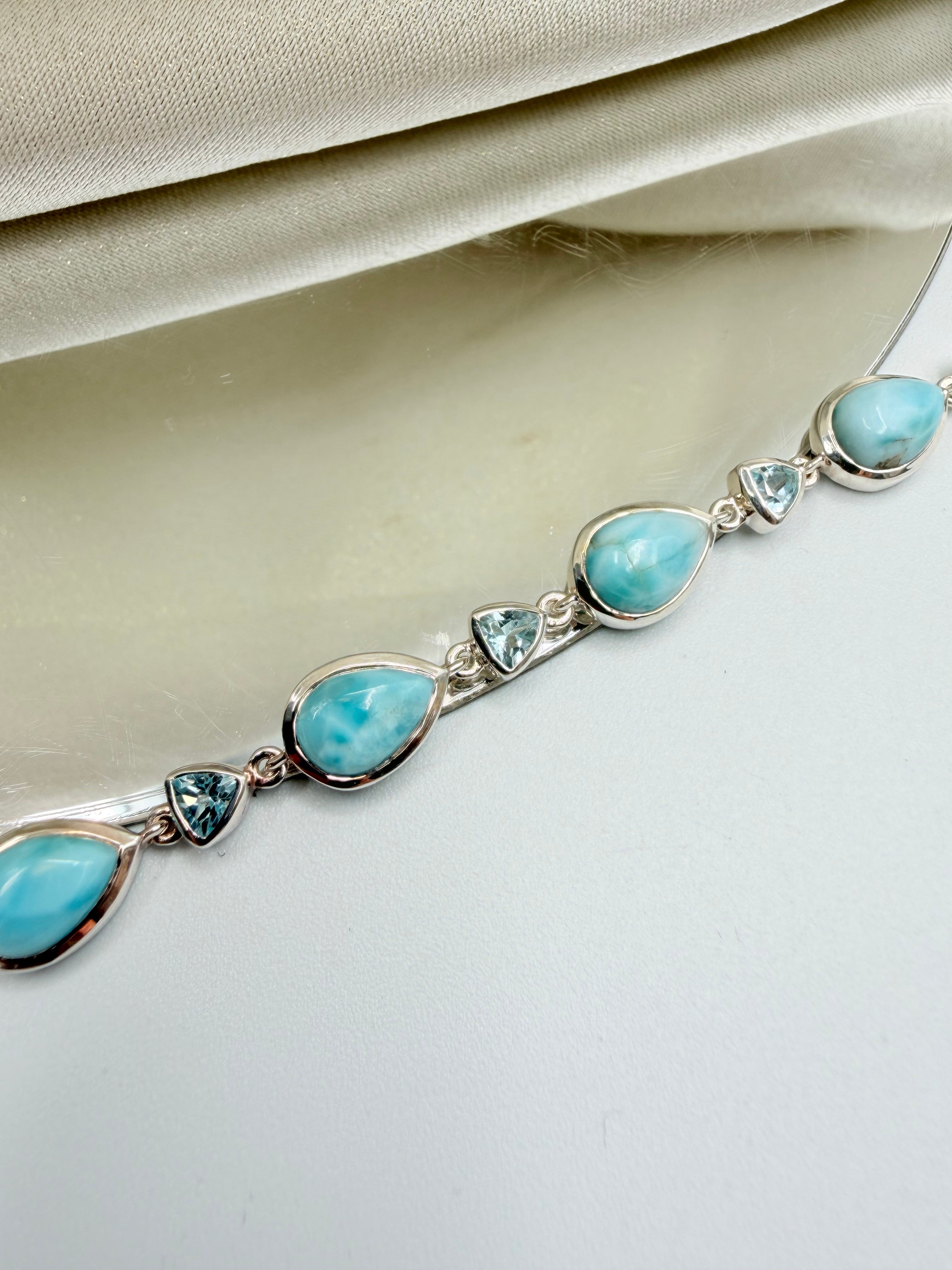 Bracciale Larimar e Topazio | Argento 925