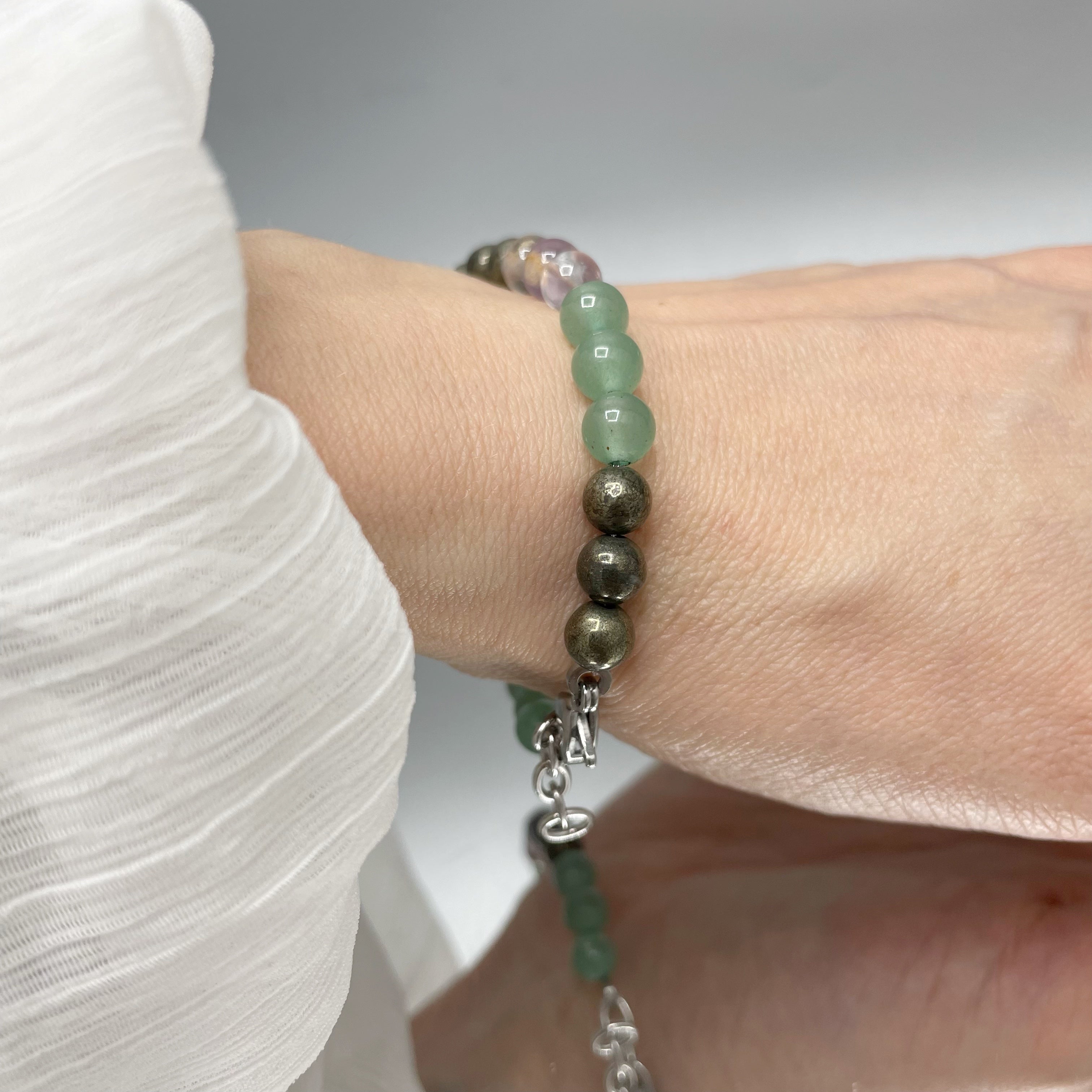 Bracciale Prosperità - Pirite, Super Seven, Avventurina
