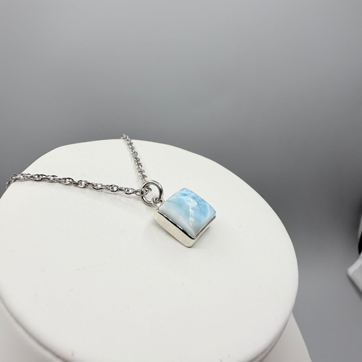 Ciondolo Larimar Argento 925 - Quadrato piccolo