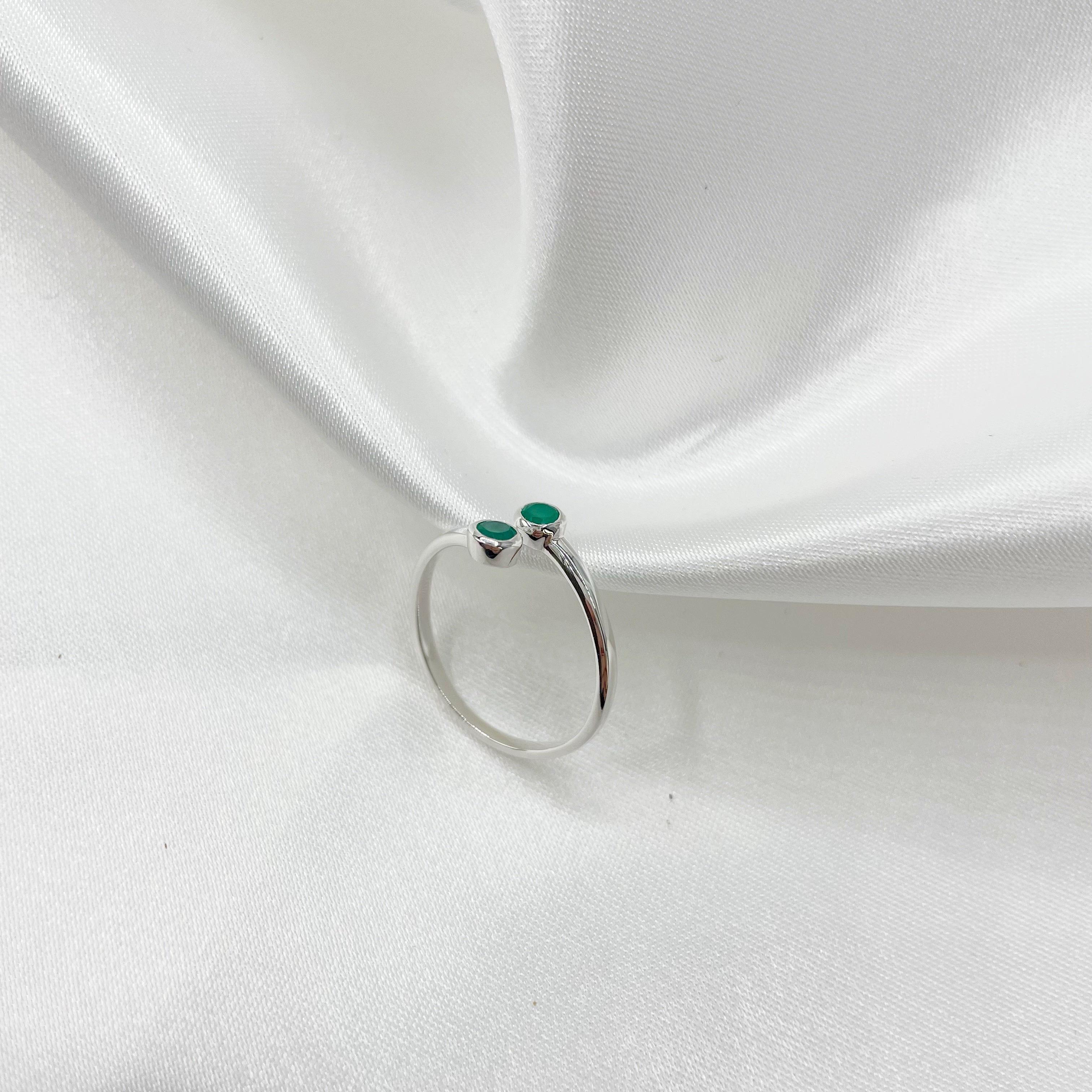 Anello Gemini - Onice Verde e Argento 925