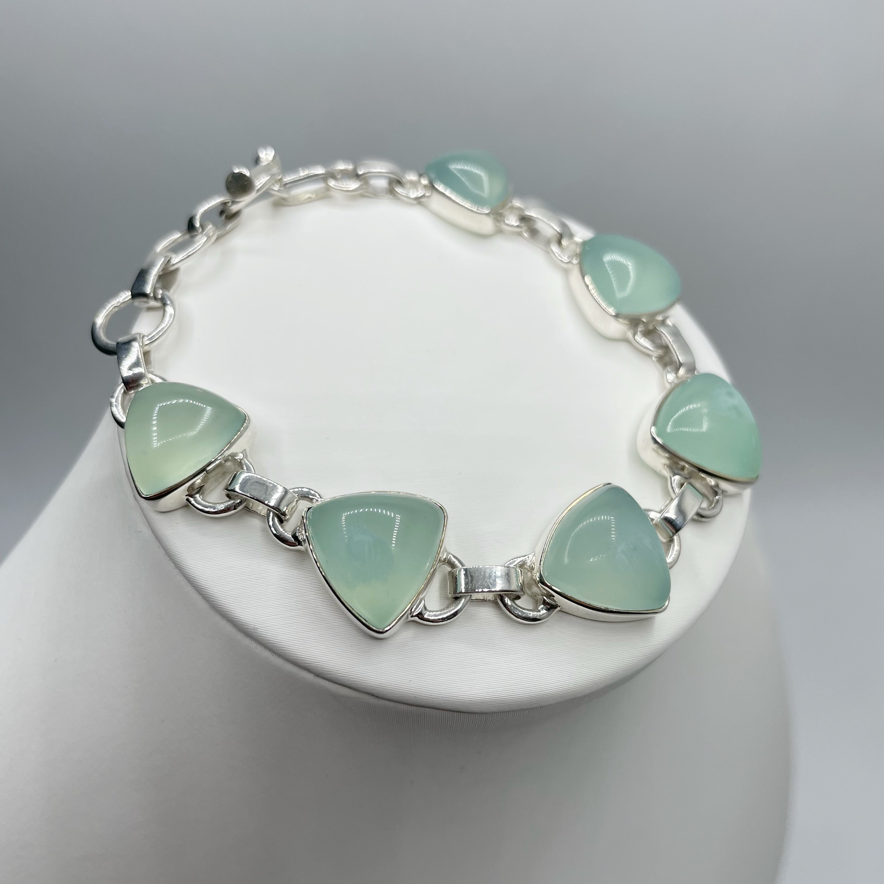 Bracciale Calcedonio Acqua e Argento 925