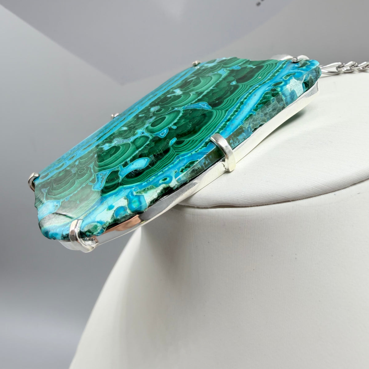Ciondolo Malachite e Crisocolla Argento 925 - grande