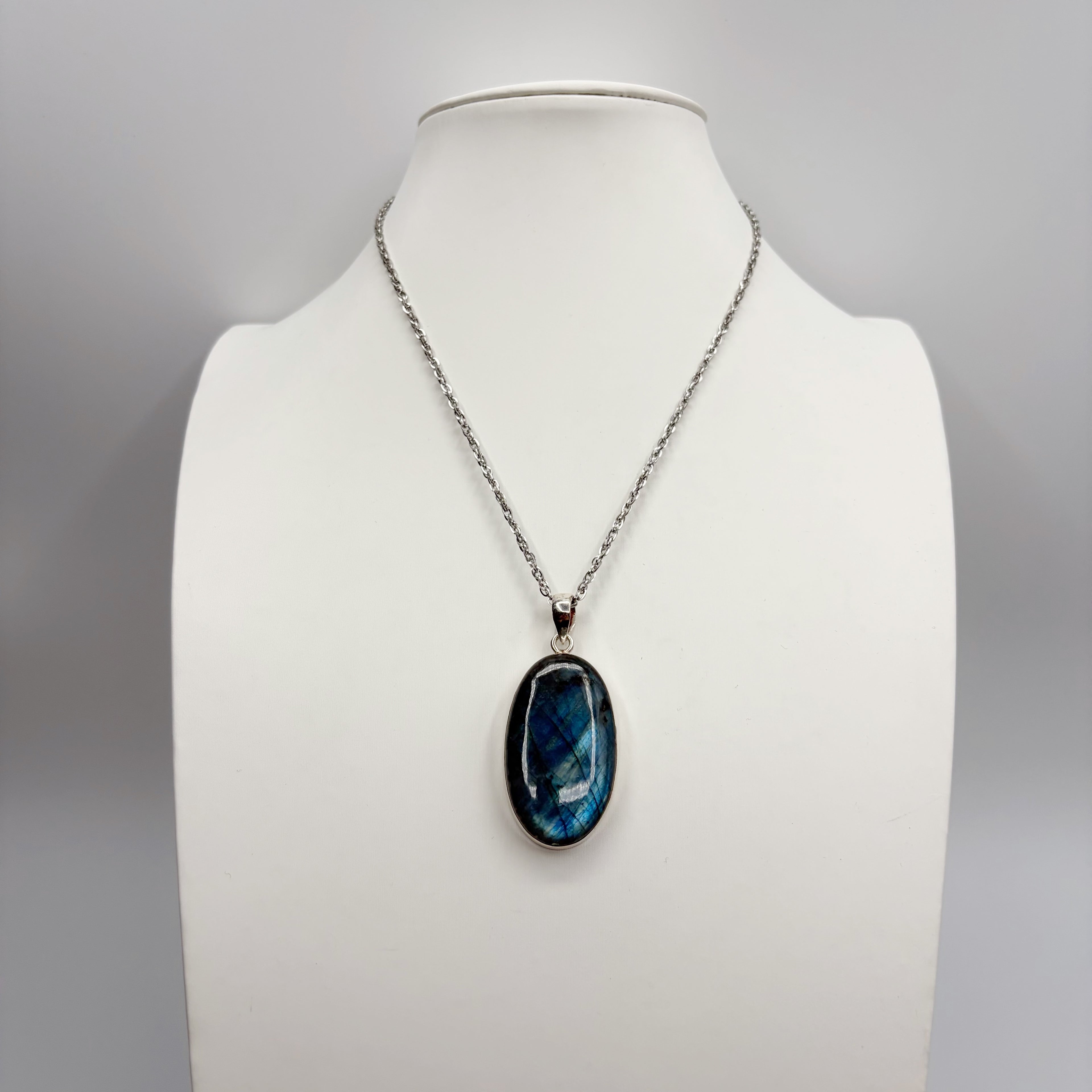 Ciondolo Labradorite - Argento 925 Ovale