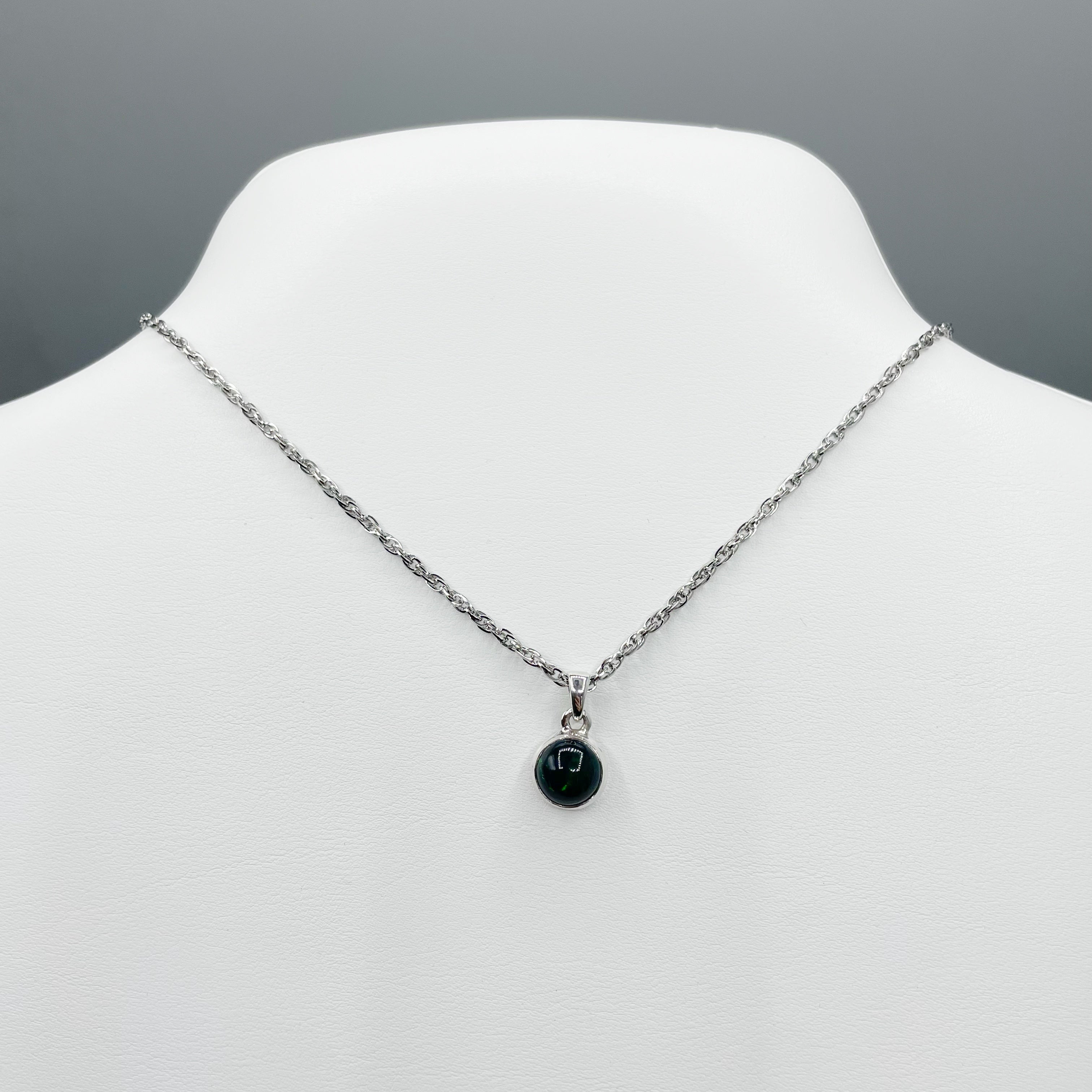 Ciondolo Opale Nero Chalama Tondo - Argento 925