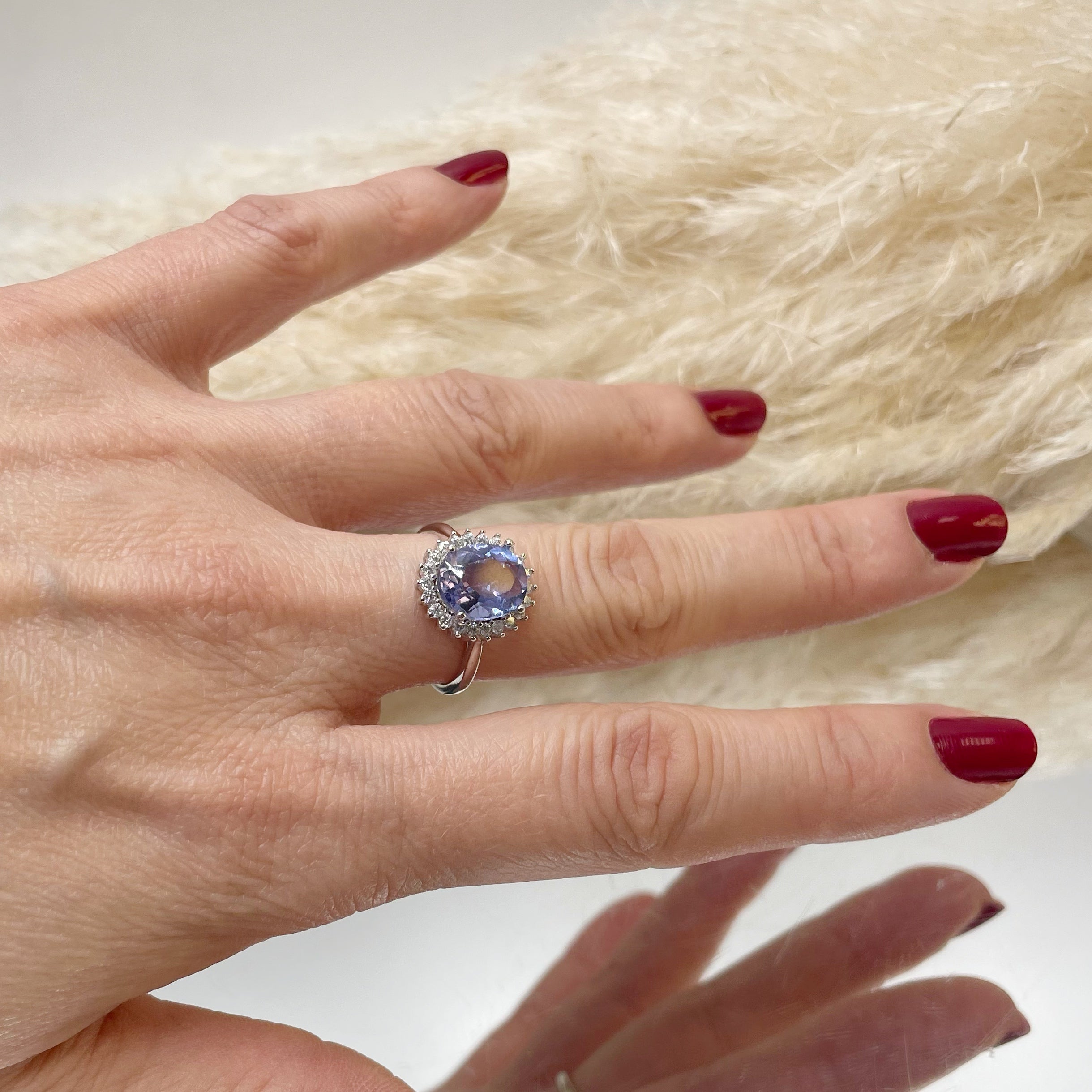 Anello Fluorite Blu - Argento 925