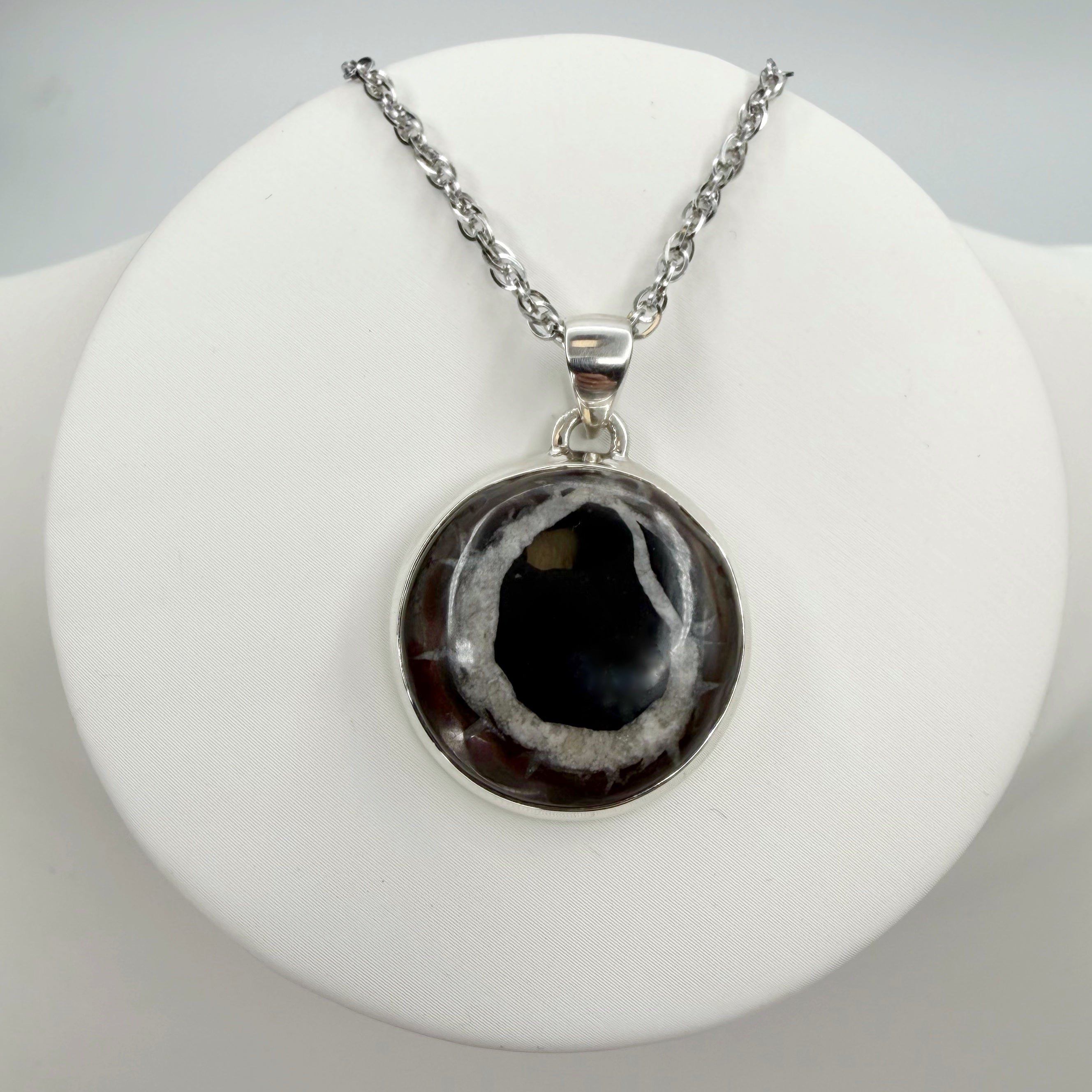 Ciondolo Septaria Nera Argento 925 - tondo
