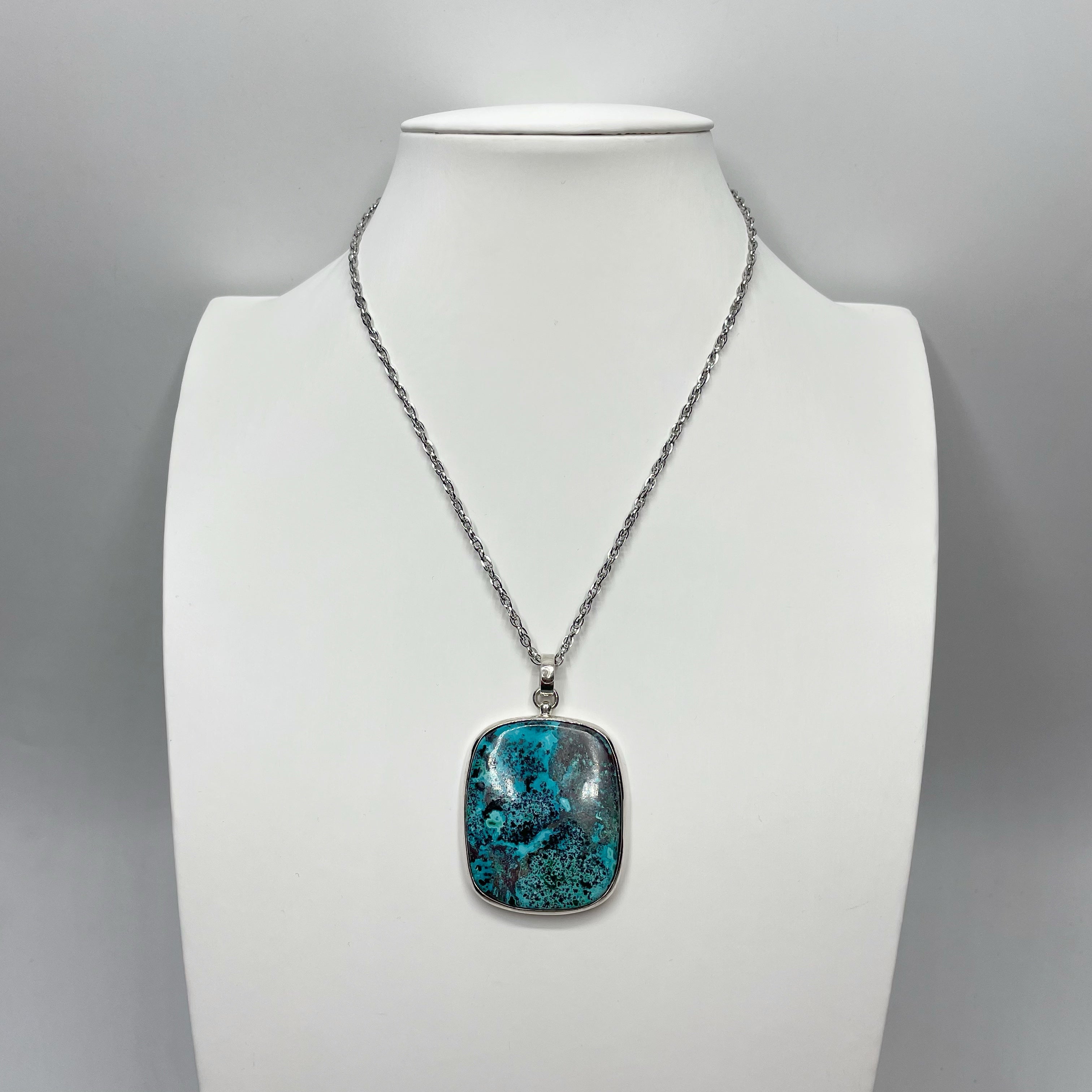 Ciondolo Crisocolla con Albero della Vita - Argento 925