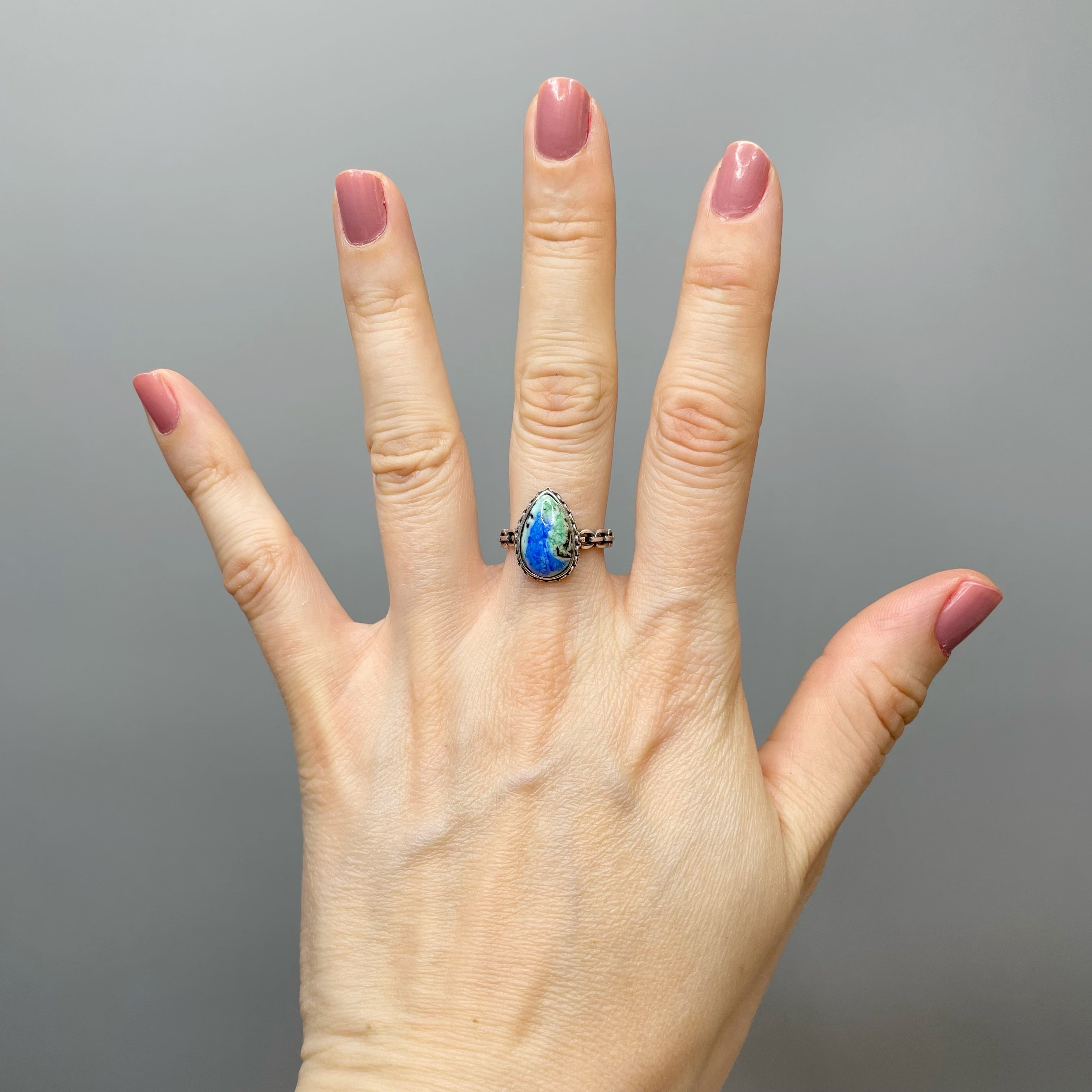 Anello Turchese Naturale e Lapislazzuli - Argento 925