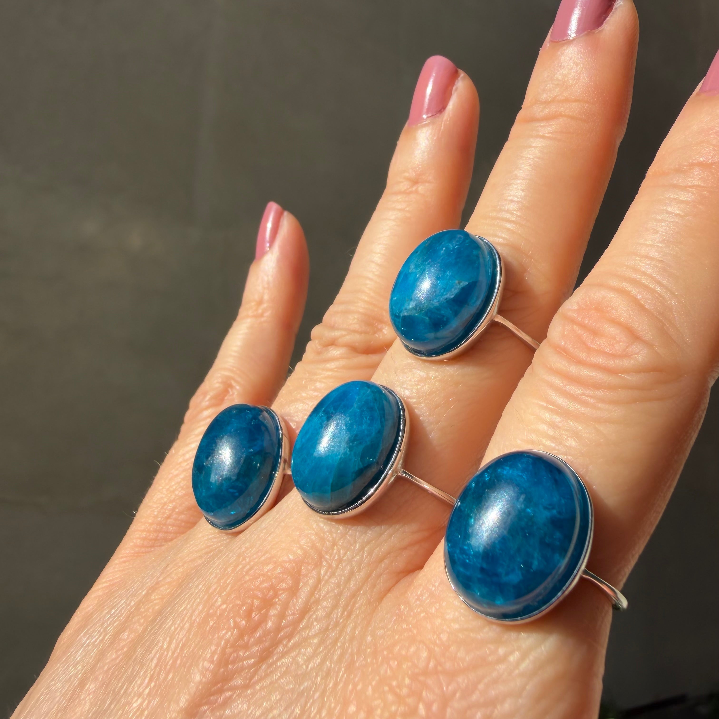 Anello Apatite Ovale - Argento 925