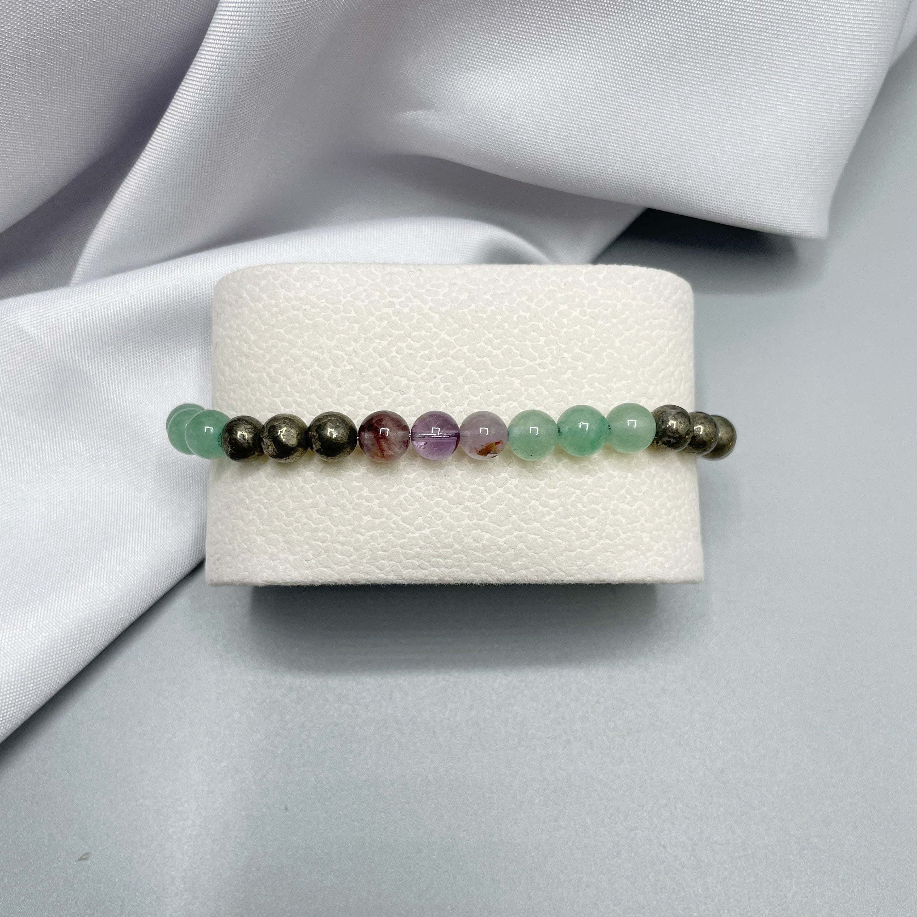 Bracciale Prosperità - Pirite, Super Seven, Avventurina
