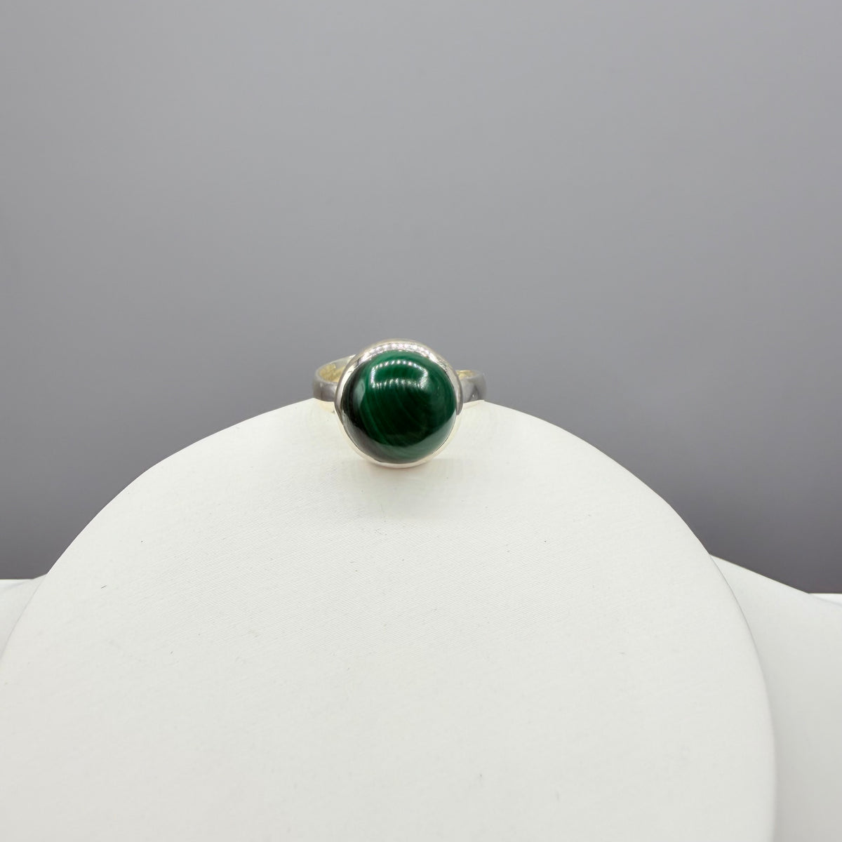 Anello tondo Malachite | Argento 925