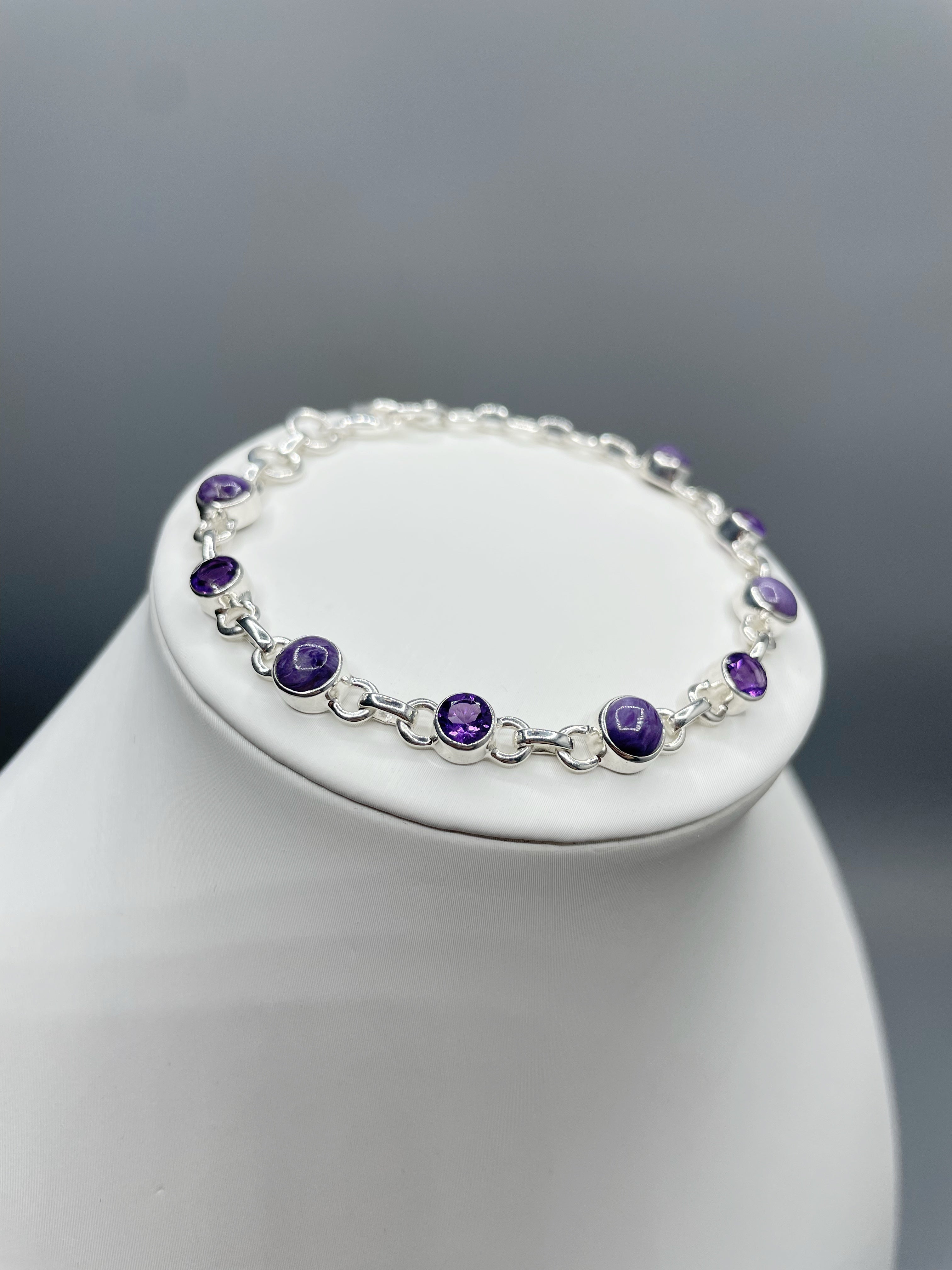 Bracciale Ametista, Ciaroite e Argento 925