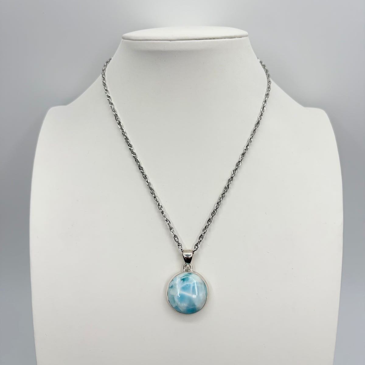 Ciondolo Larimar Argento 925 - Tondo
