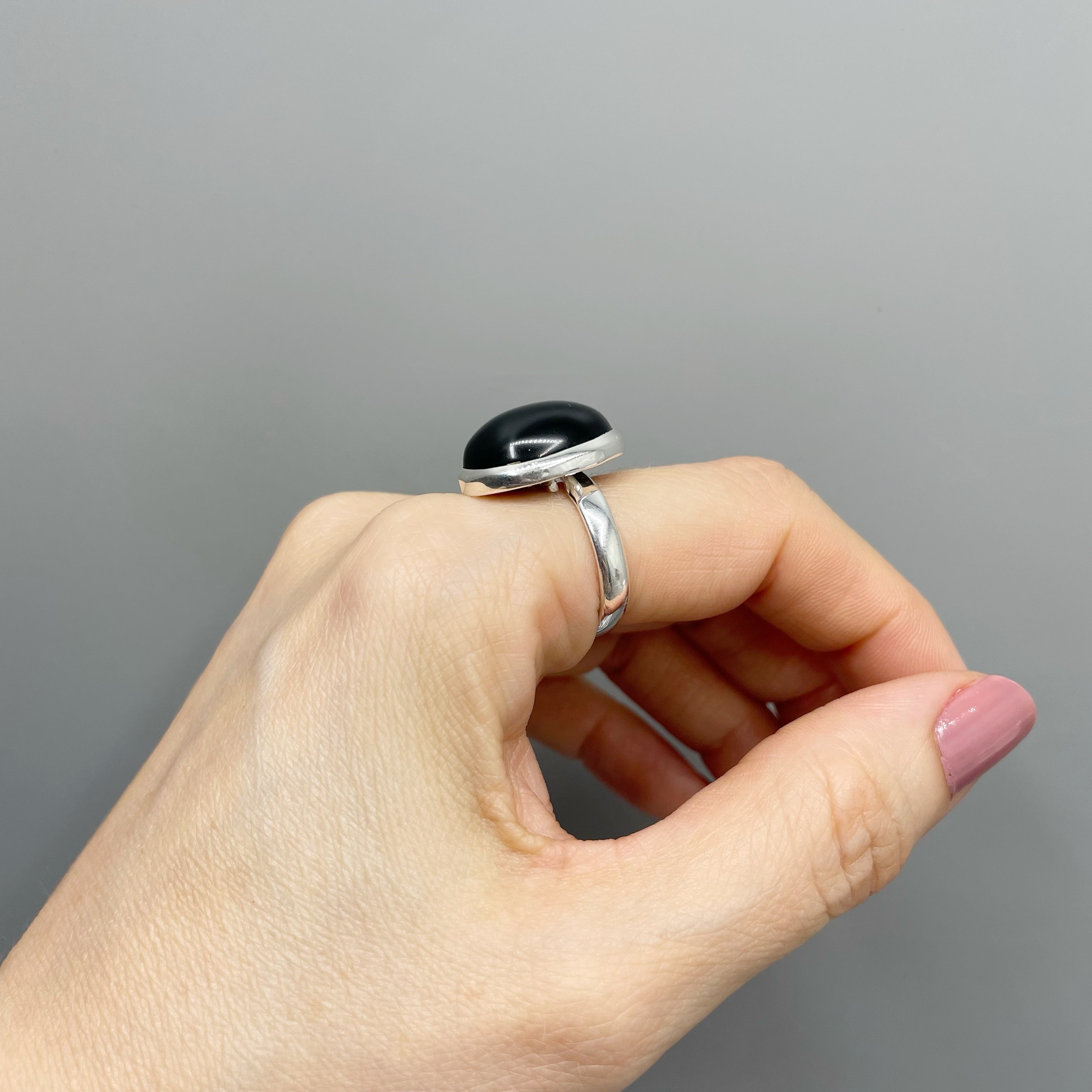 Anello Onice nero e Argento 925