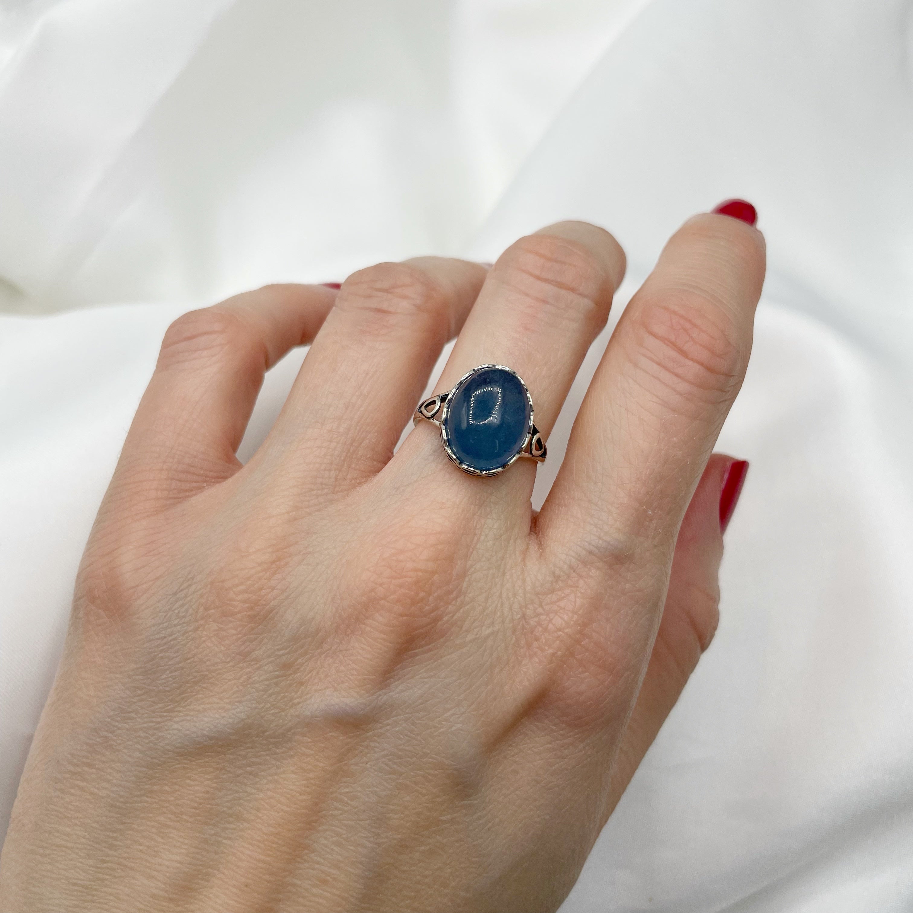 Anello Acquamarina Ovale - Argento 925