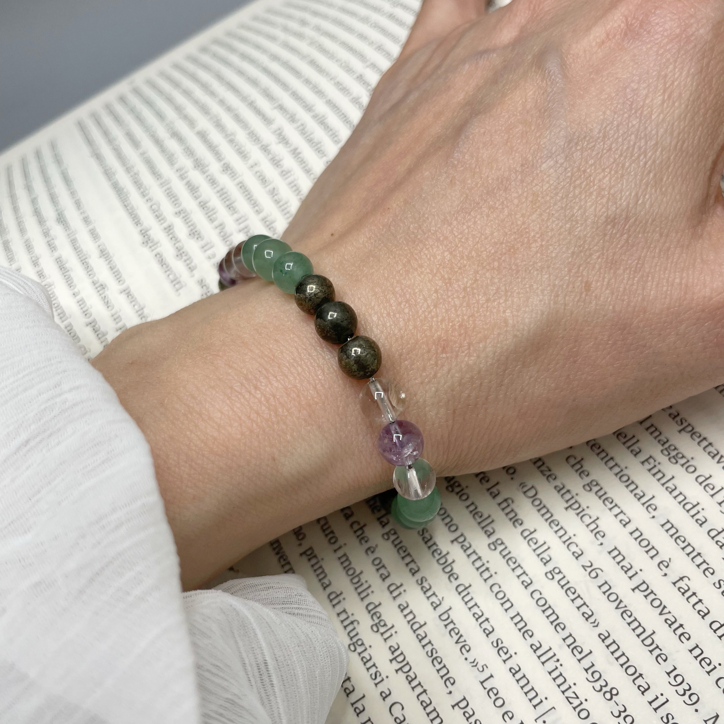 Bracciale Prosperità - Pirite, Super Seven, Avventurina