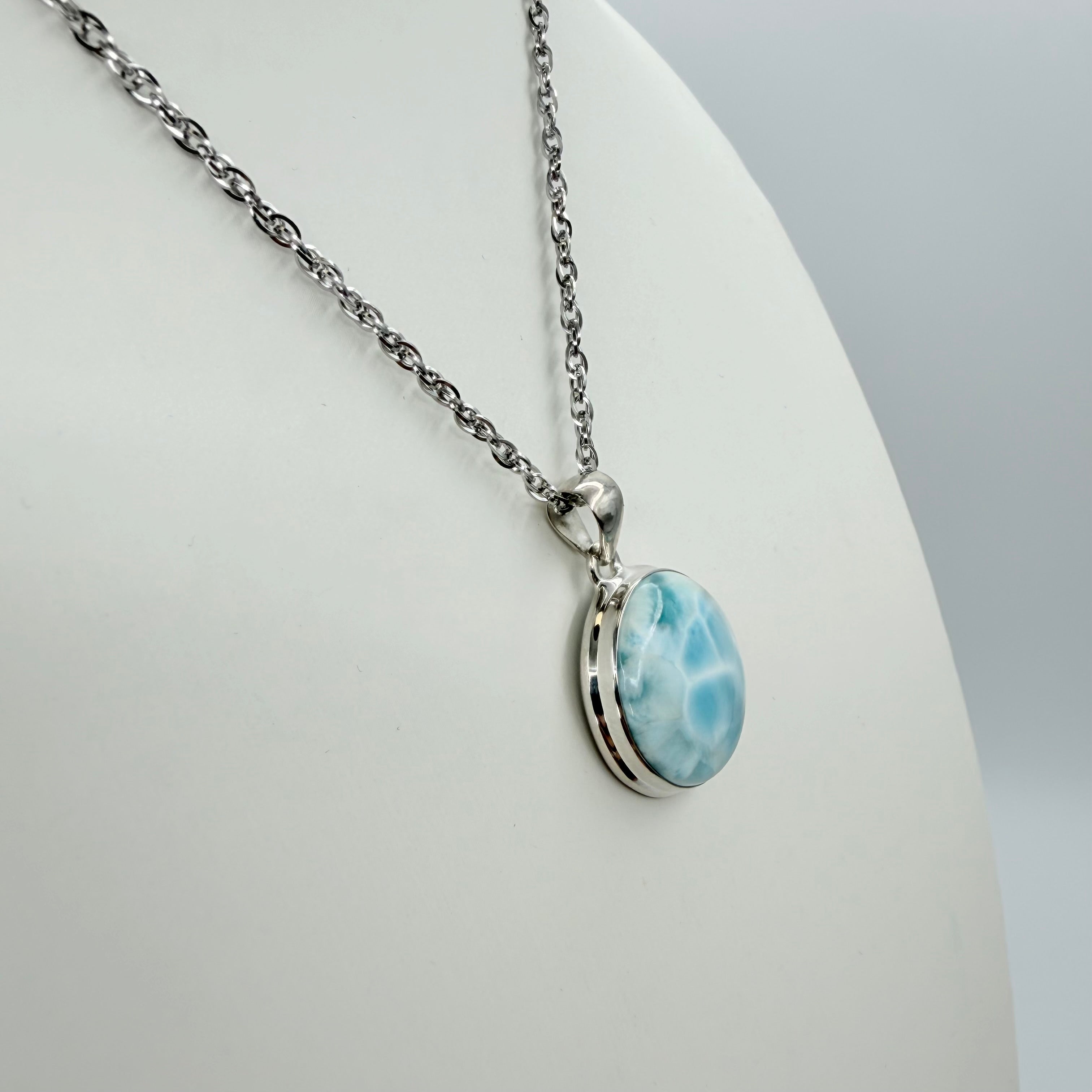 Ciondolo Larimar Argento 925 - Tondo