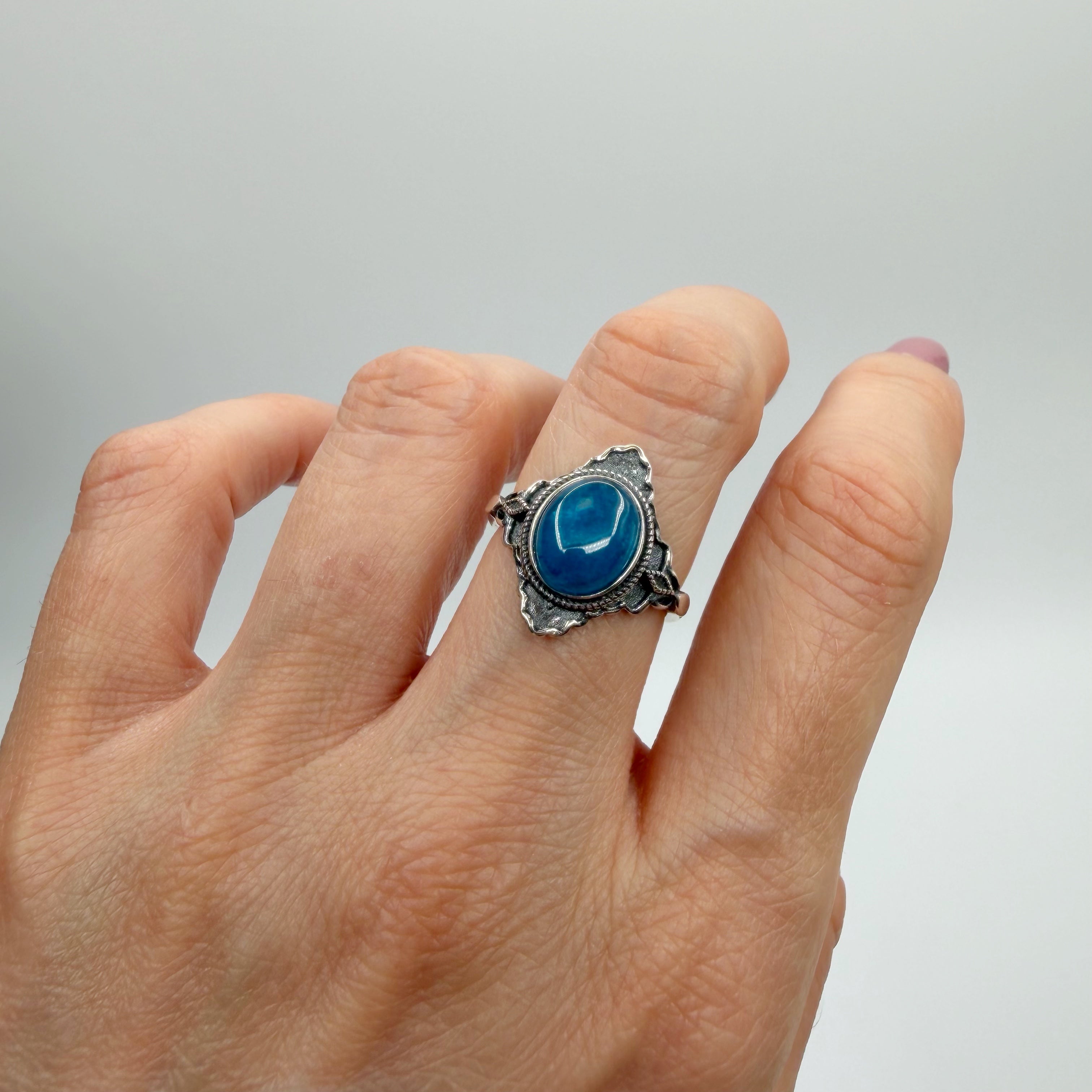 Anello Diadema Apatite e Argento 925