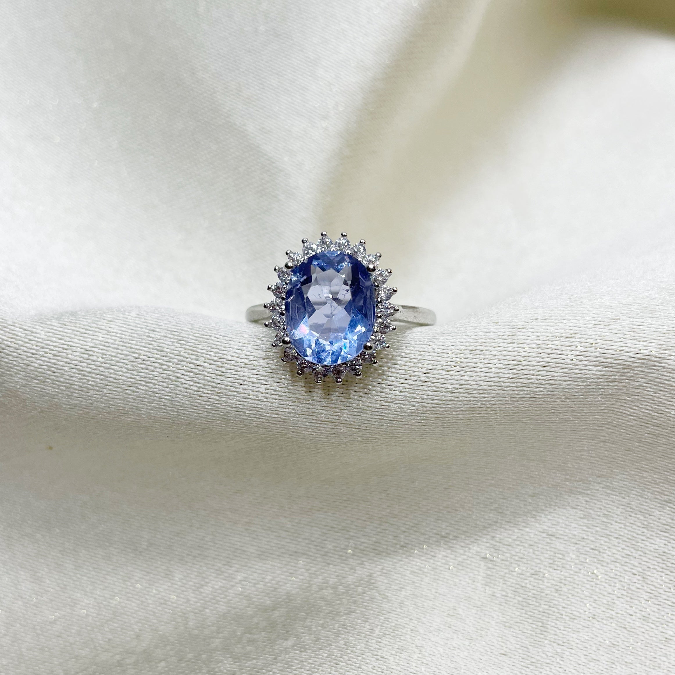 Anello Fluorite Blu - Argento 925