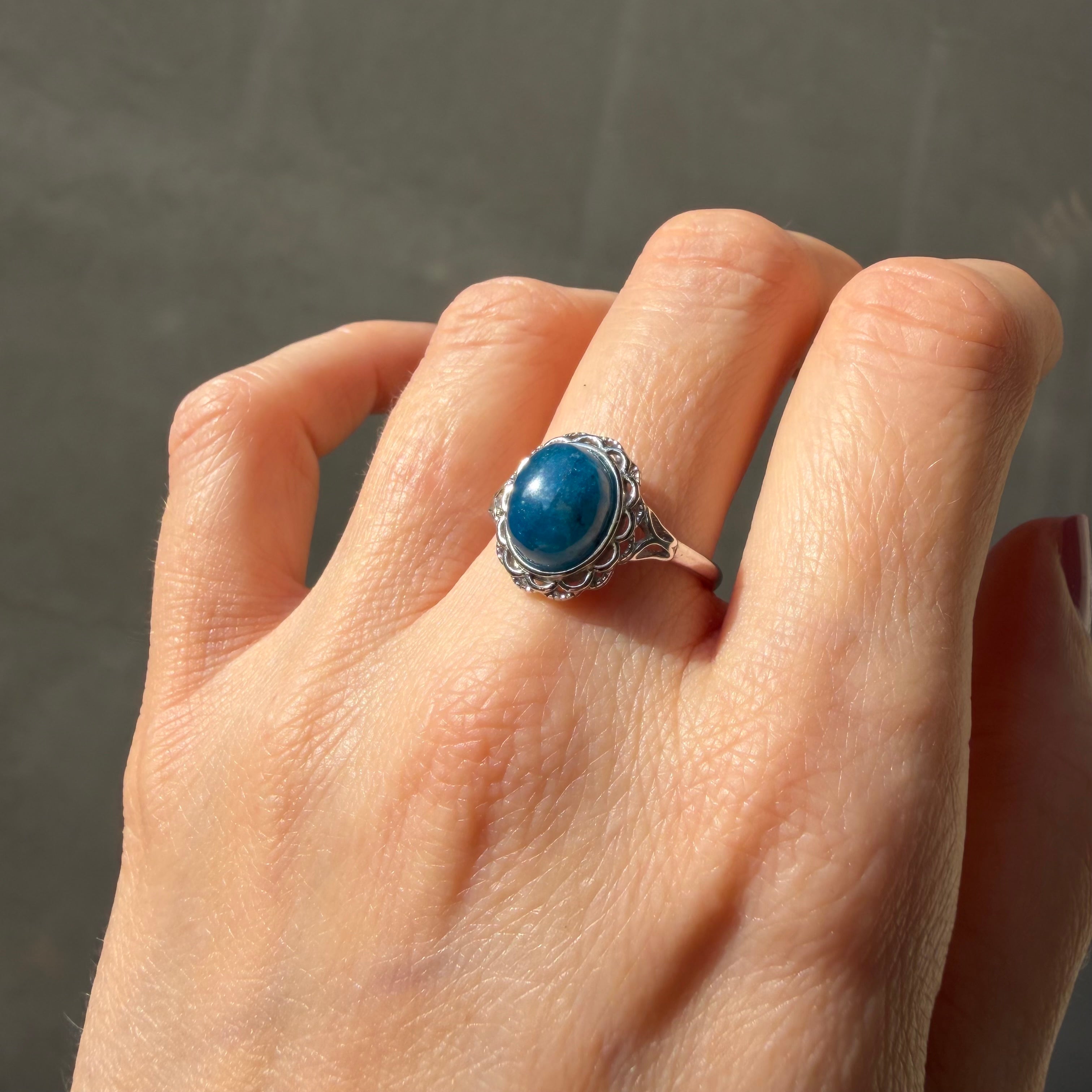 Anello Apatite Ovale - Argento 925