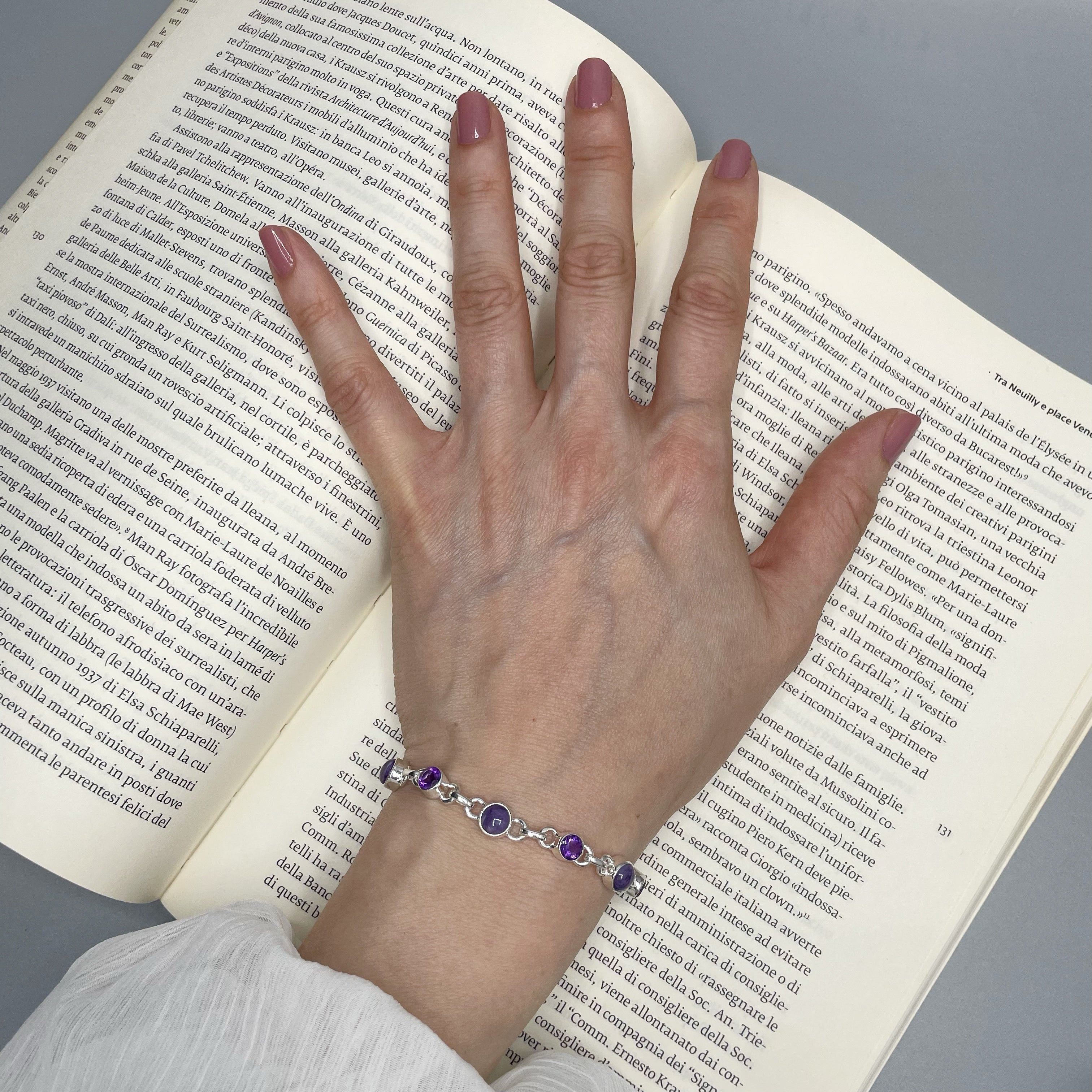 Bracciale Ametista, Ciaroite e Argento 925