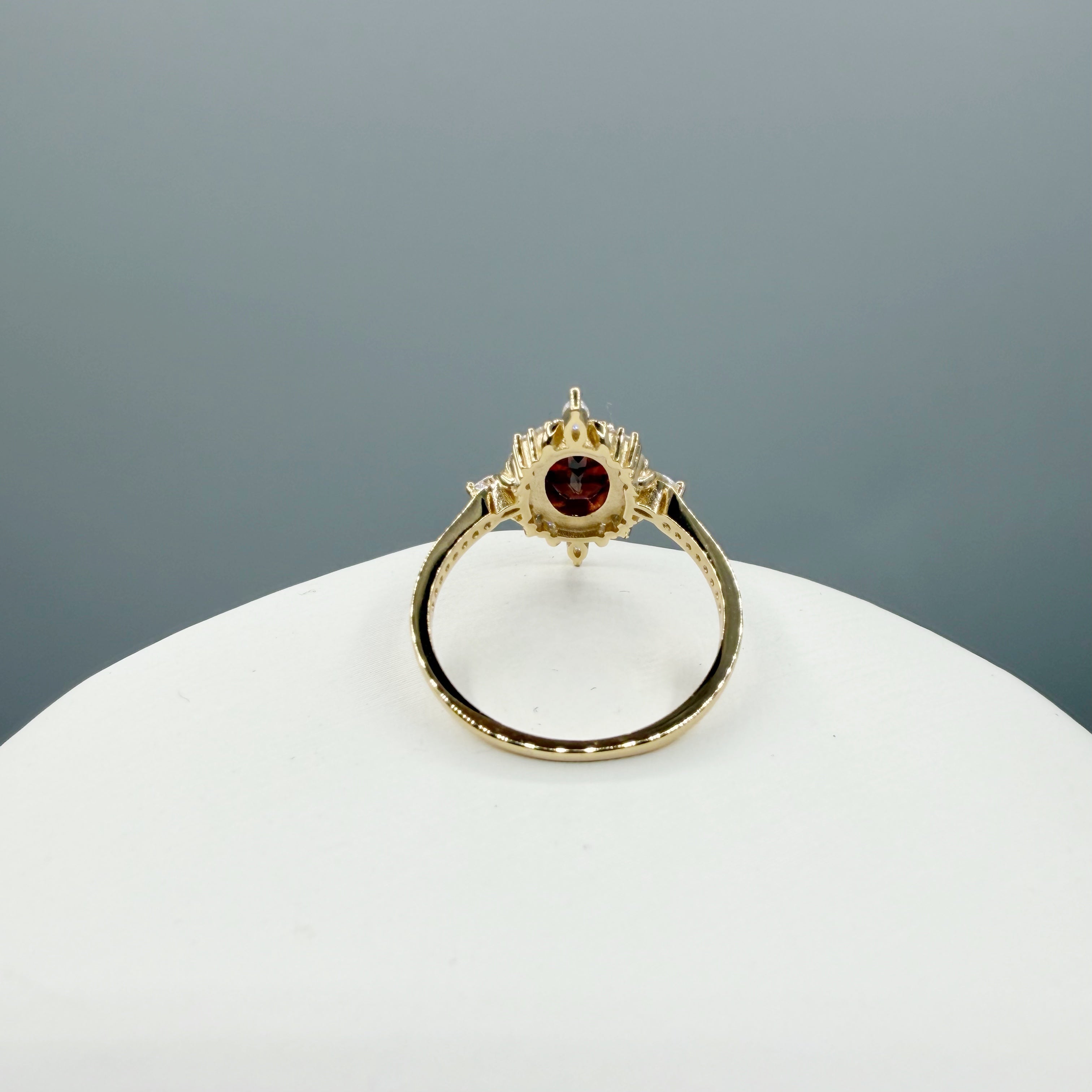 Anello Change Granato | Argento 925 placcato oro 14k - NON REGOLABILE