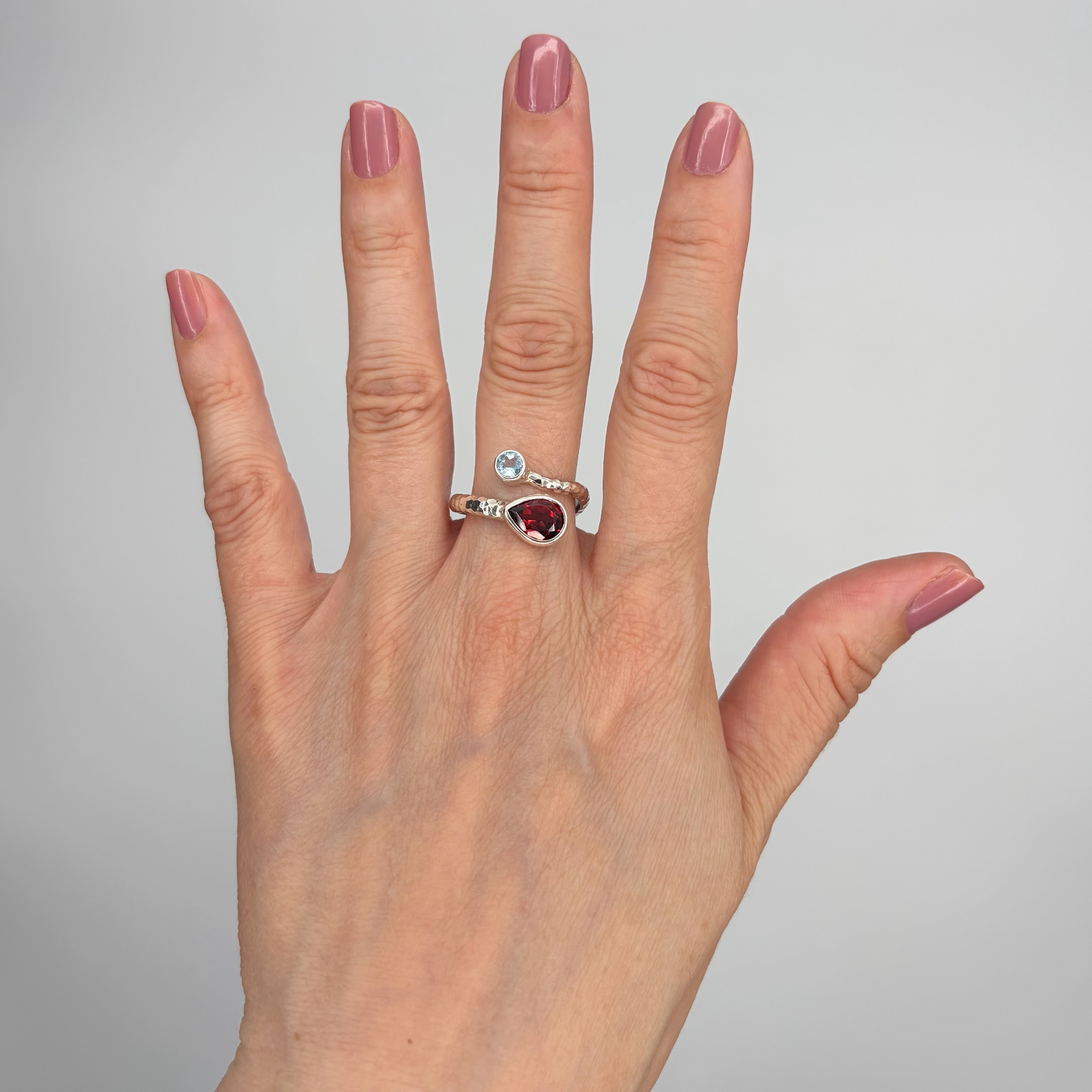 Anello Topazio e Granato - Argento 925