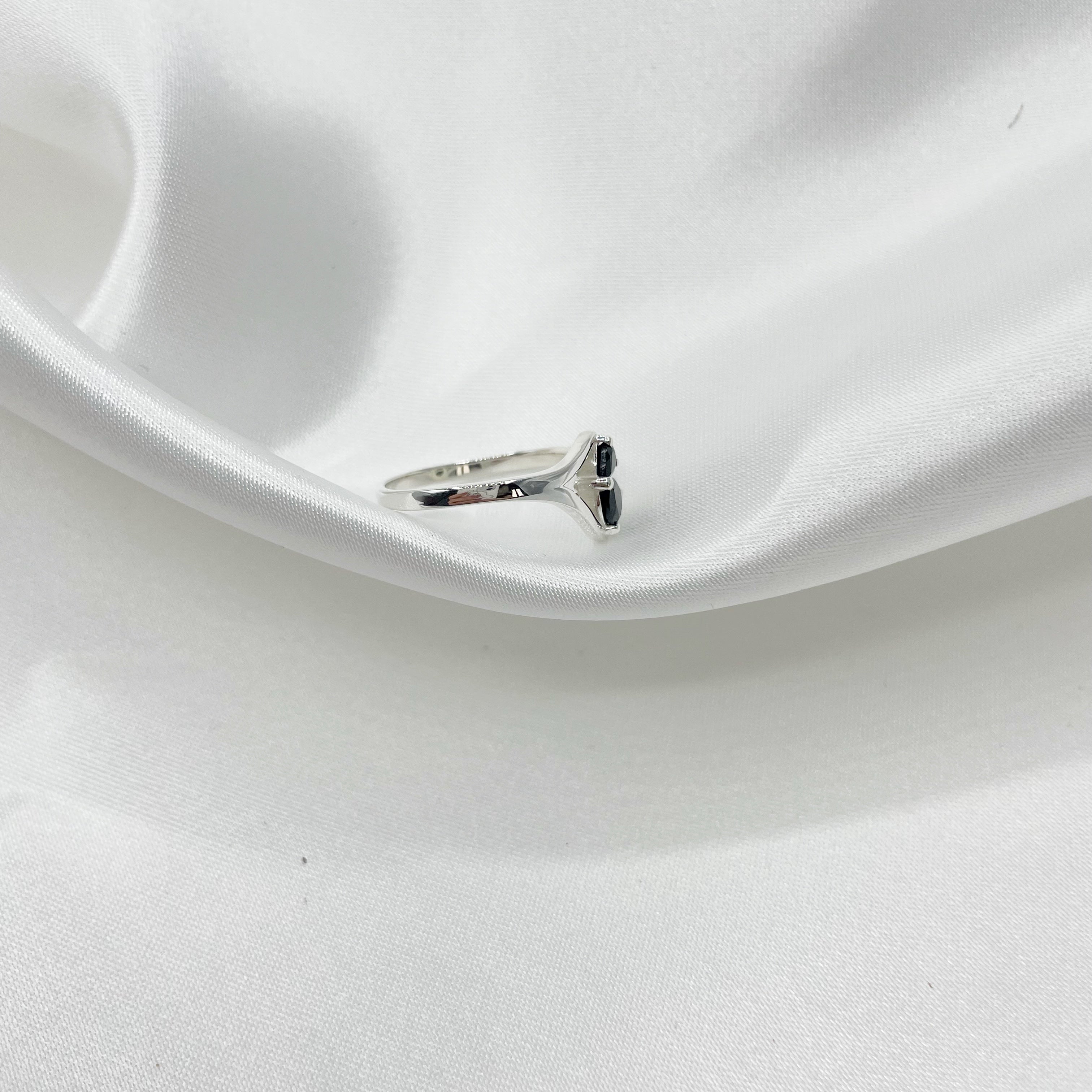 Anello Tormalina Nera e Topazio Bianco - Argento 925