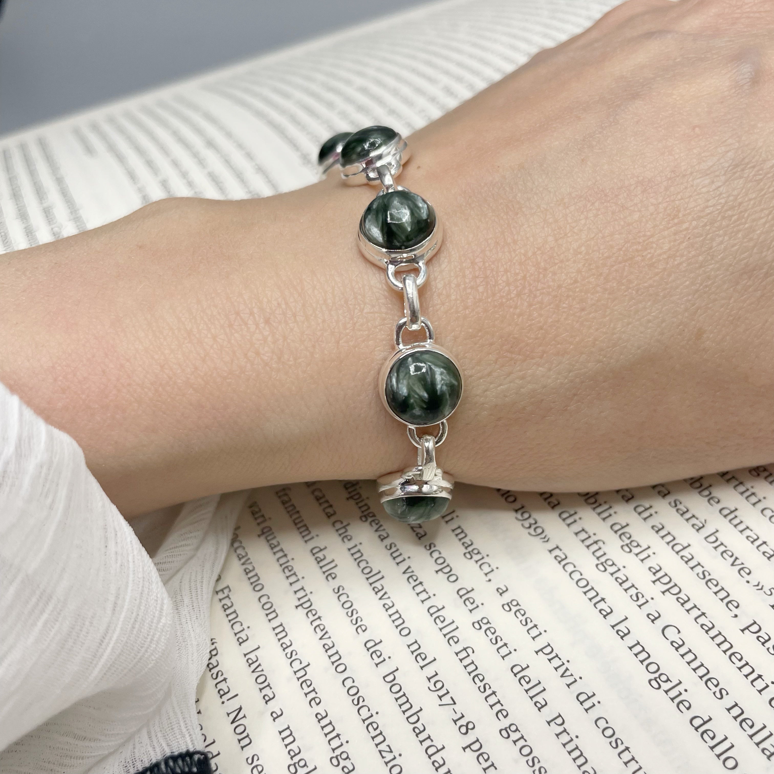 Bracciale Serafinite e Argento 925 - tondo