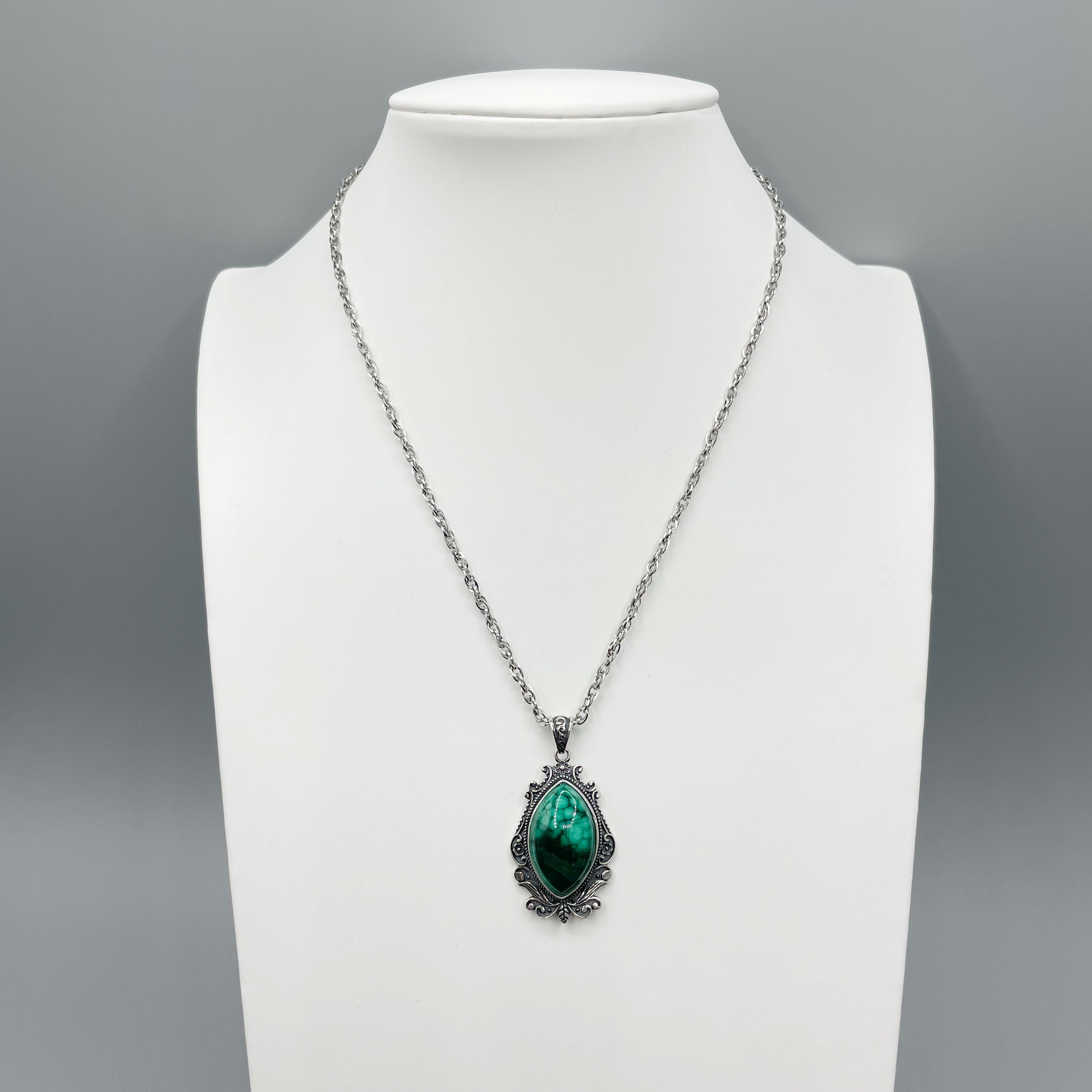 Ciondolo Malachite Vintage - Argento 925
