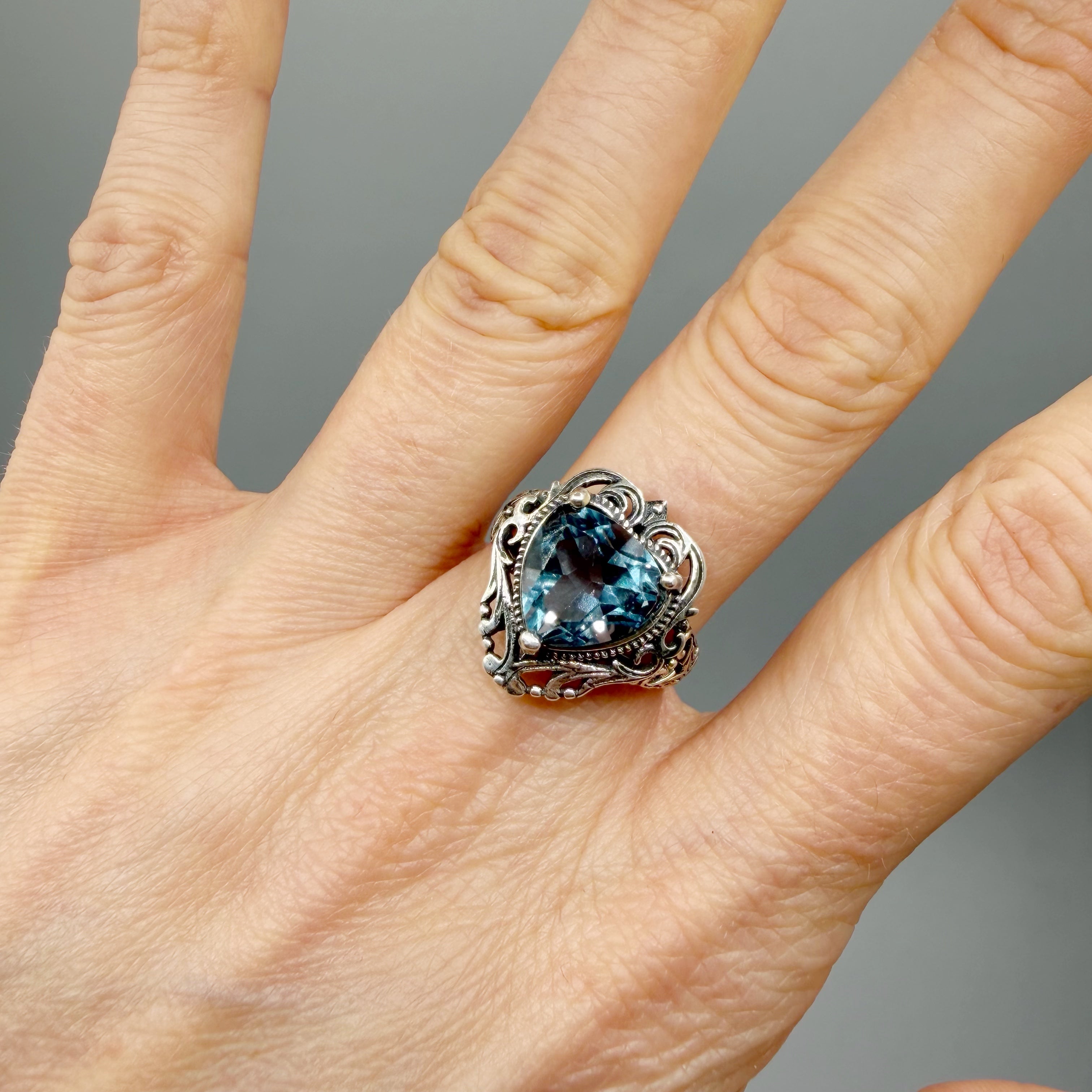 Anello Fluorite Cuore Regale - Argento 925