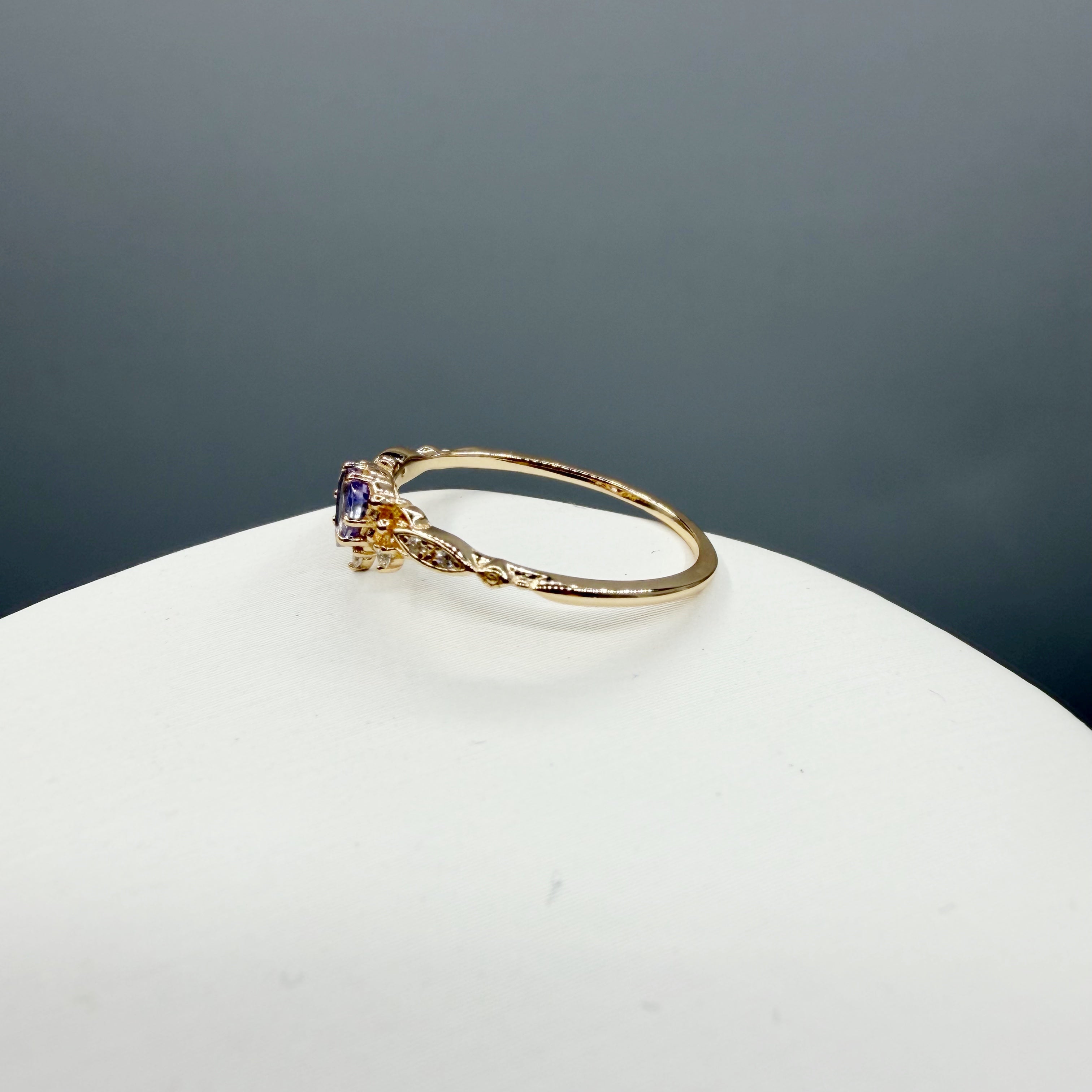 Anello Tanzanite GOLD | Argento 925 placcato oro 14k - NON REGOLABILE