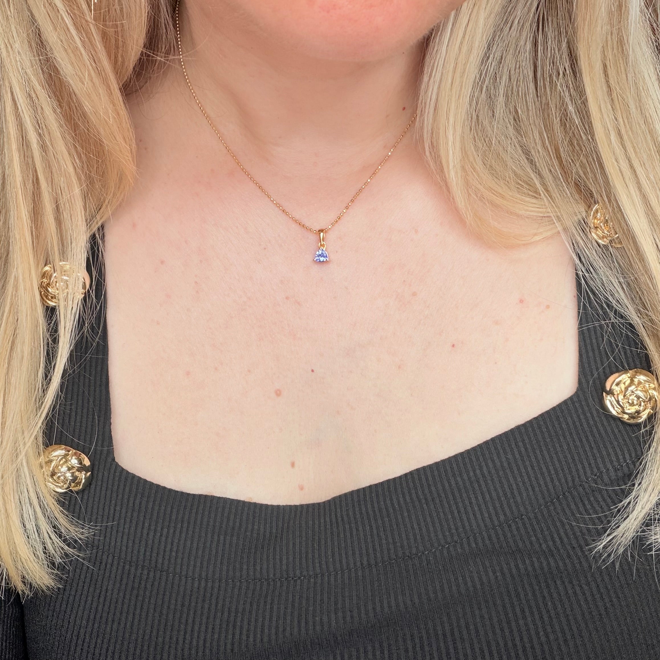 Ciondolo Punto Luce Tanzanite - Argento 925 placcato Oro
