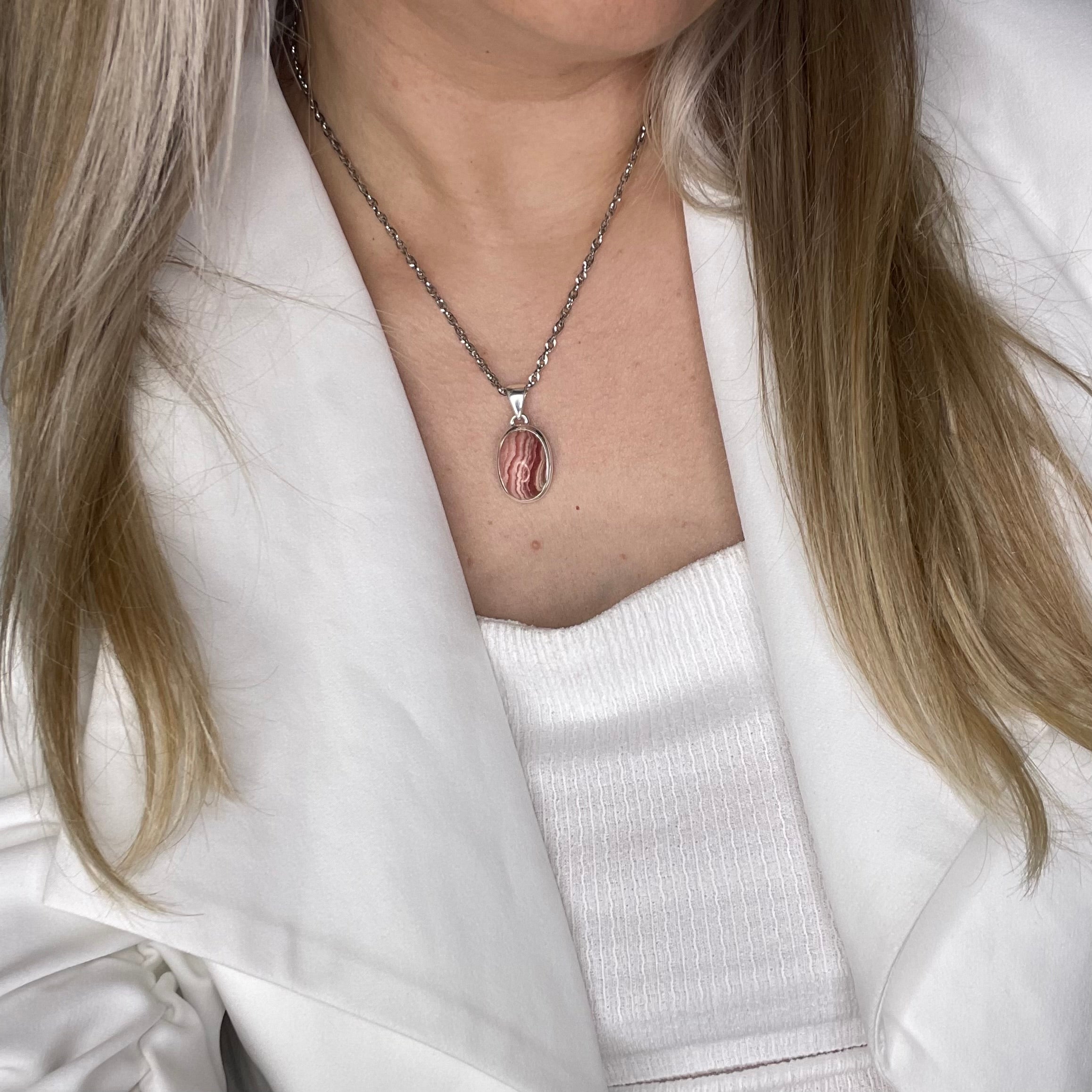 Ciondolo Rodocrosite e Argento 925