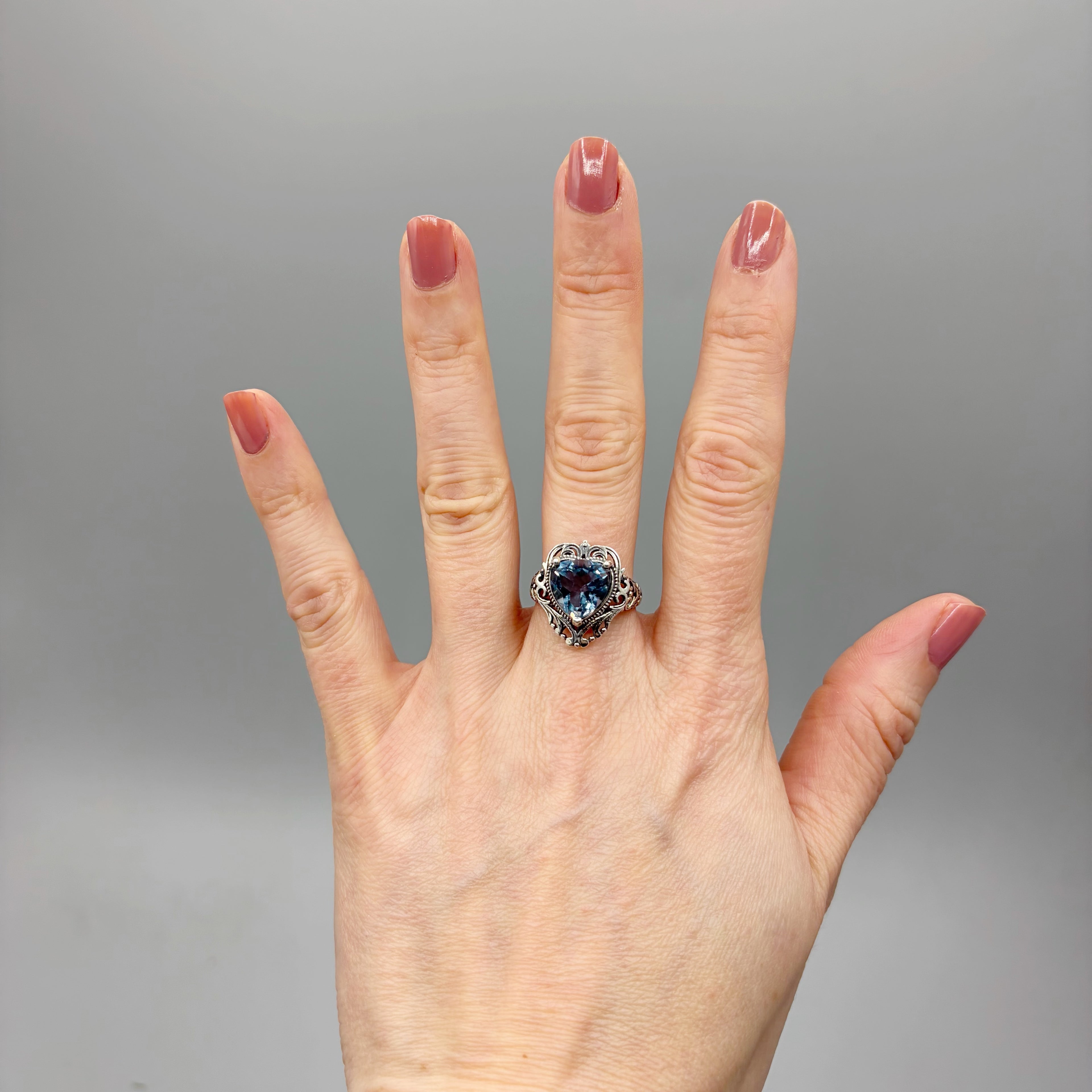 Anello Fluorite Cuore Regale - Argento 925