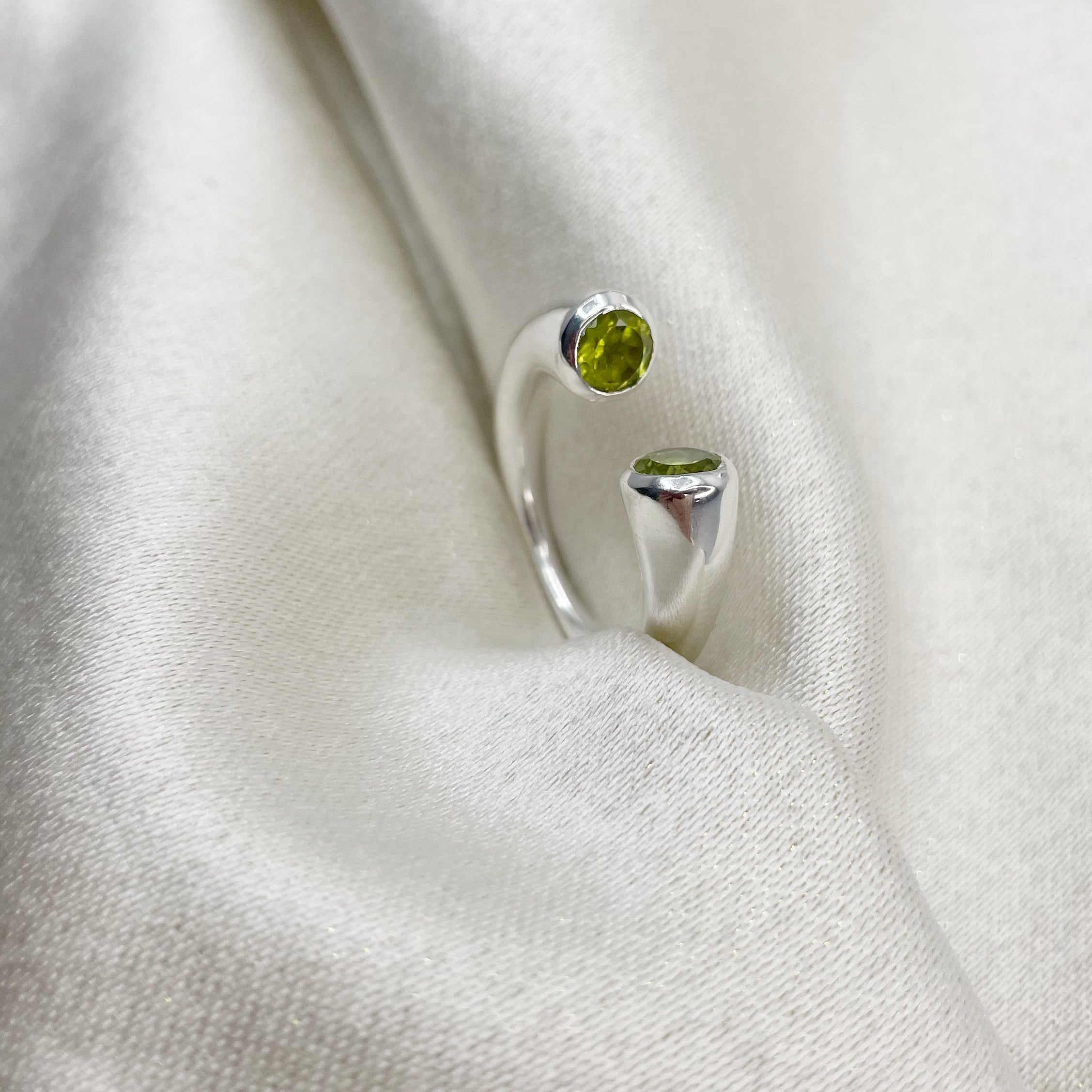 Anello Double Peridoto e Argento 925