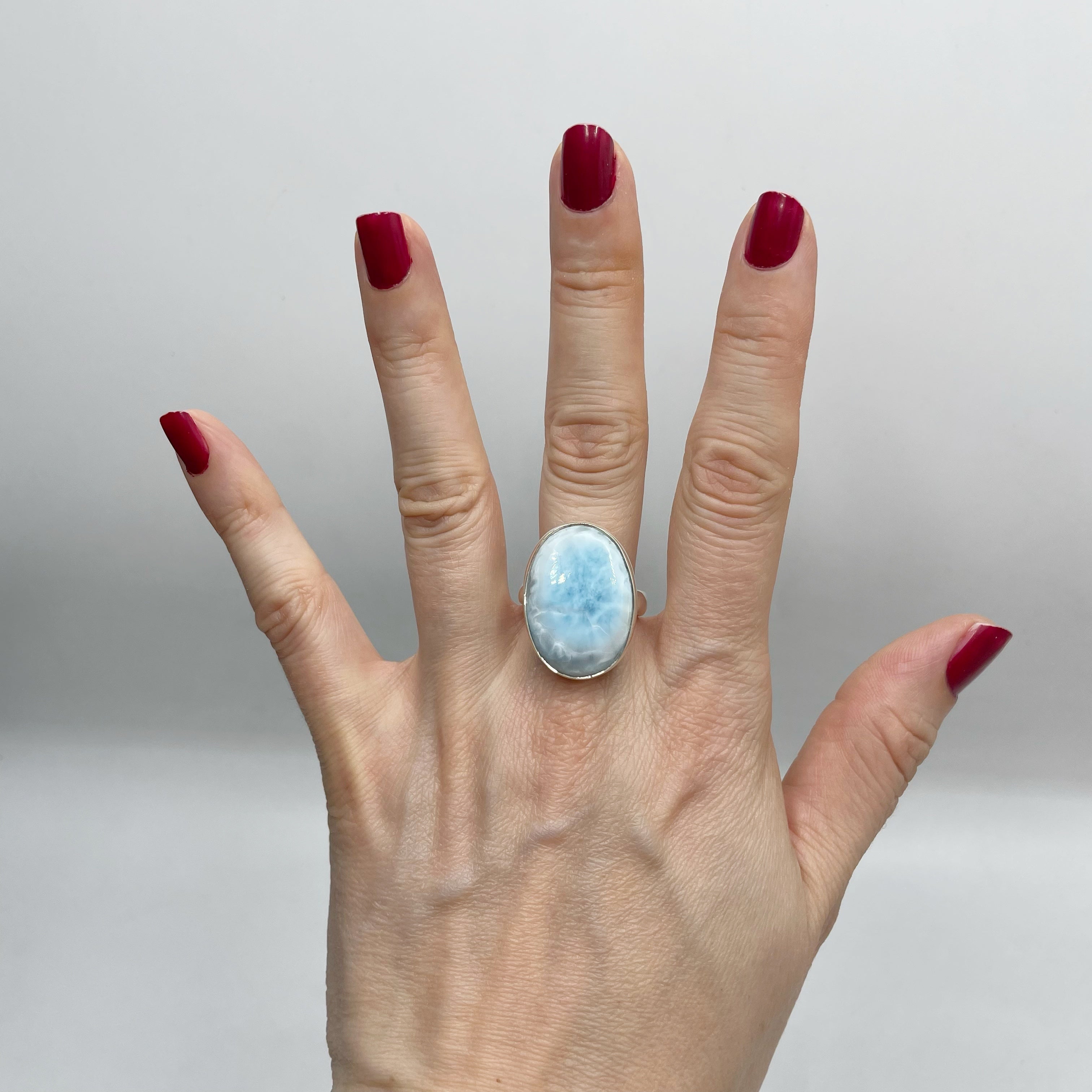 Anello Larimar Ovale - Argento 925