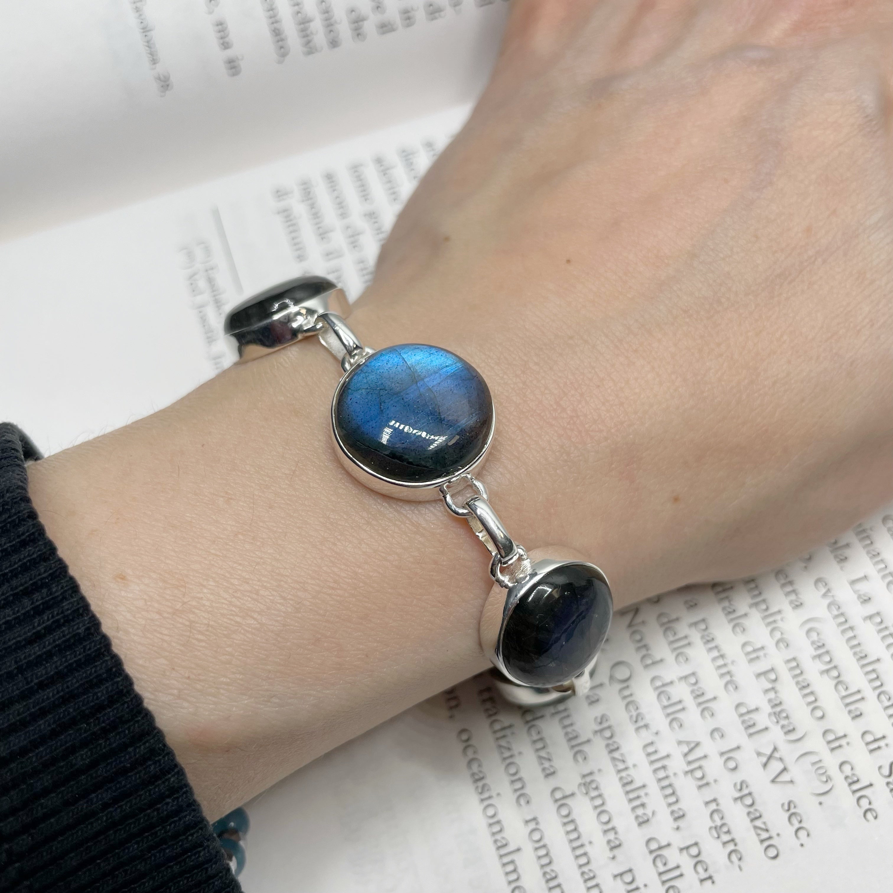 Bracciale Labradorite e Argento 925 - tondo